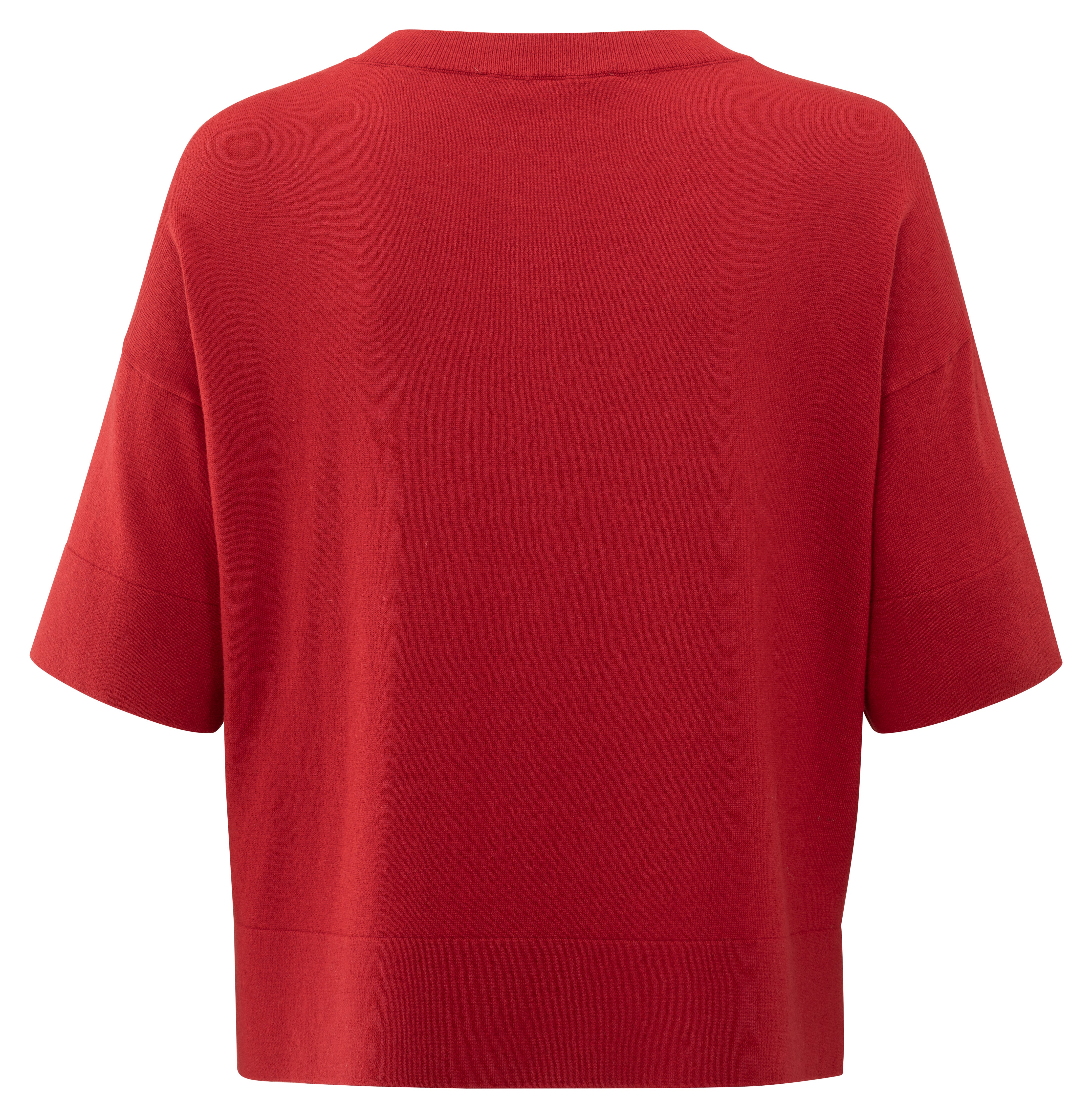 Oversized Fijngebreid Vest YAYA Scarlet Sage Red