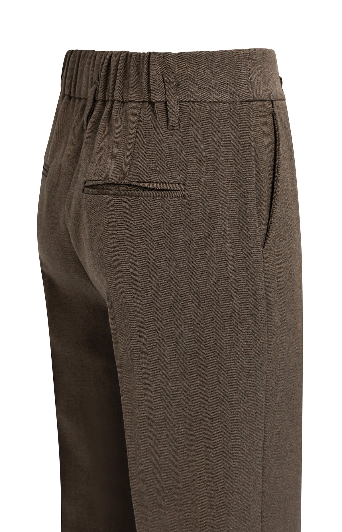 YAYA Geweven Broek Cocoa Brown