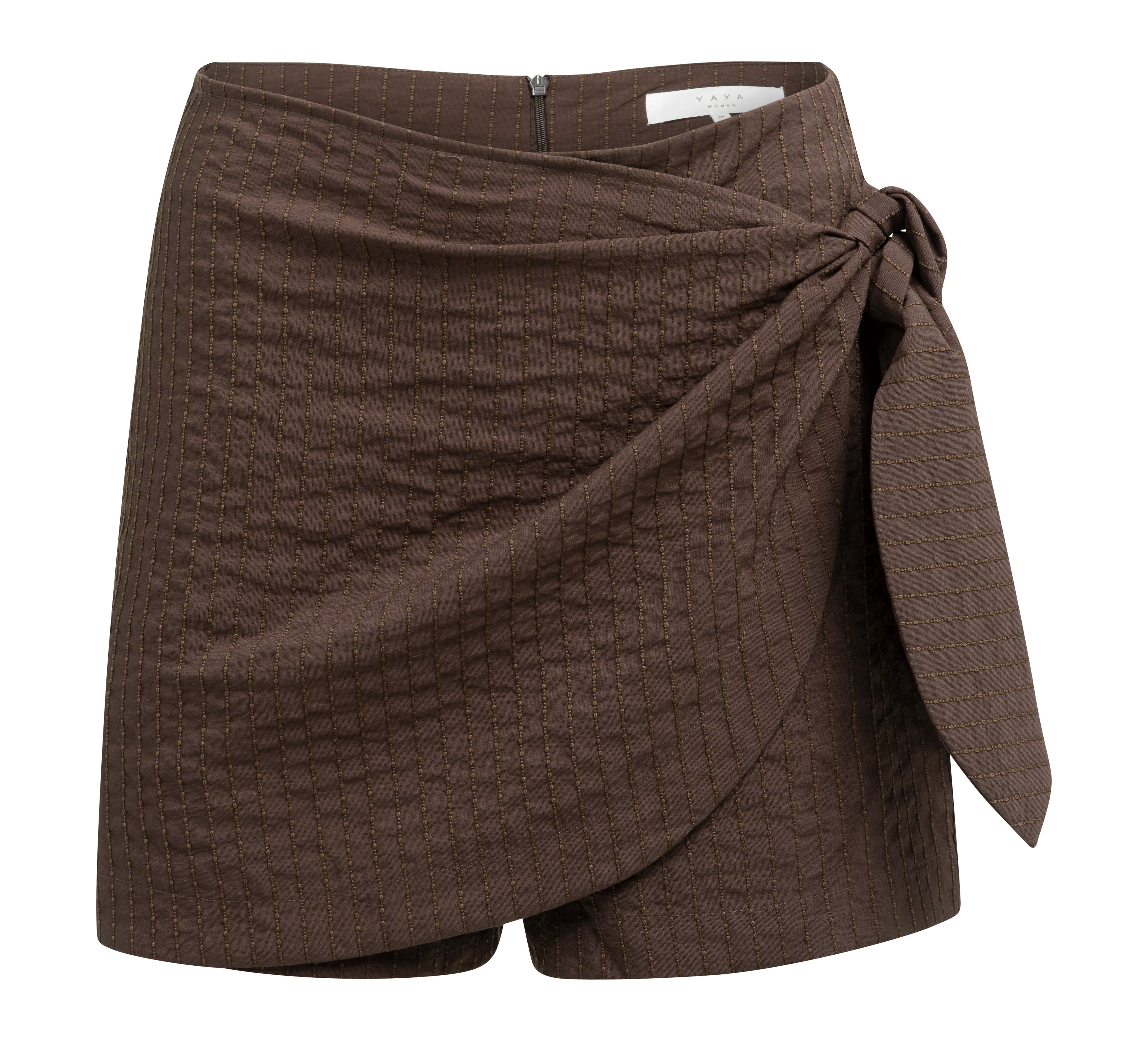 YAYA Gestreepte Rok Wikkellook Aubergine Purple