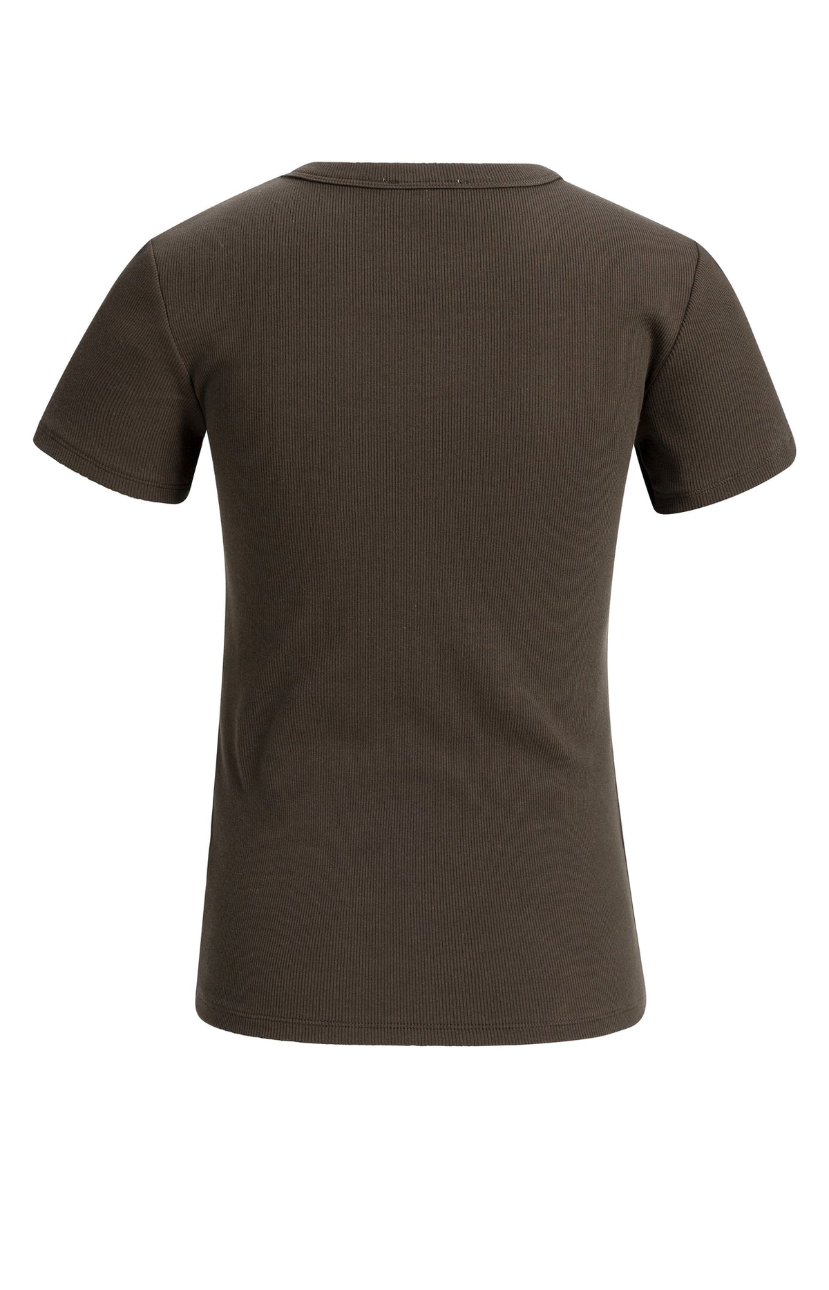 YAYA Ribgebreid T-shirt Brown