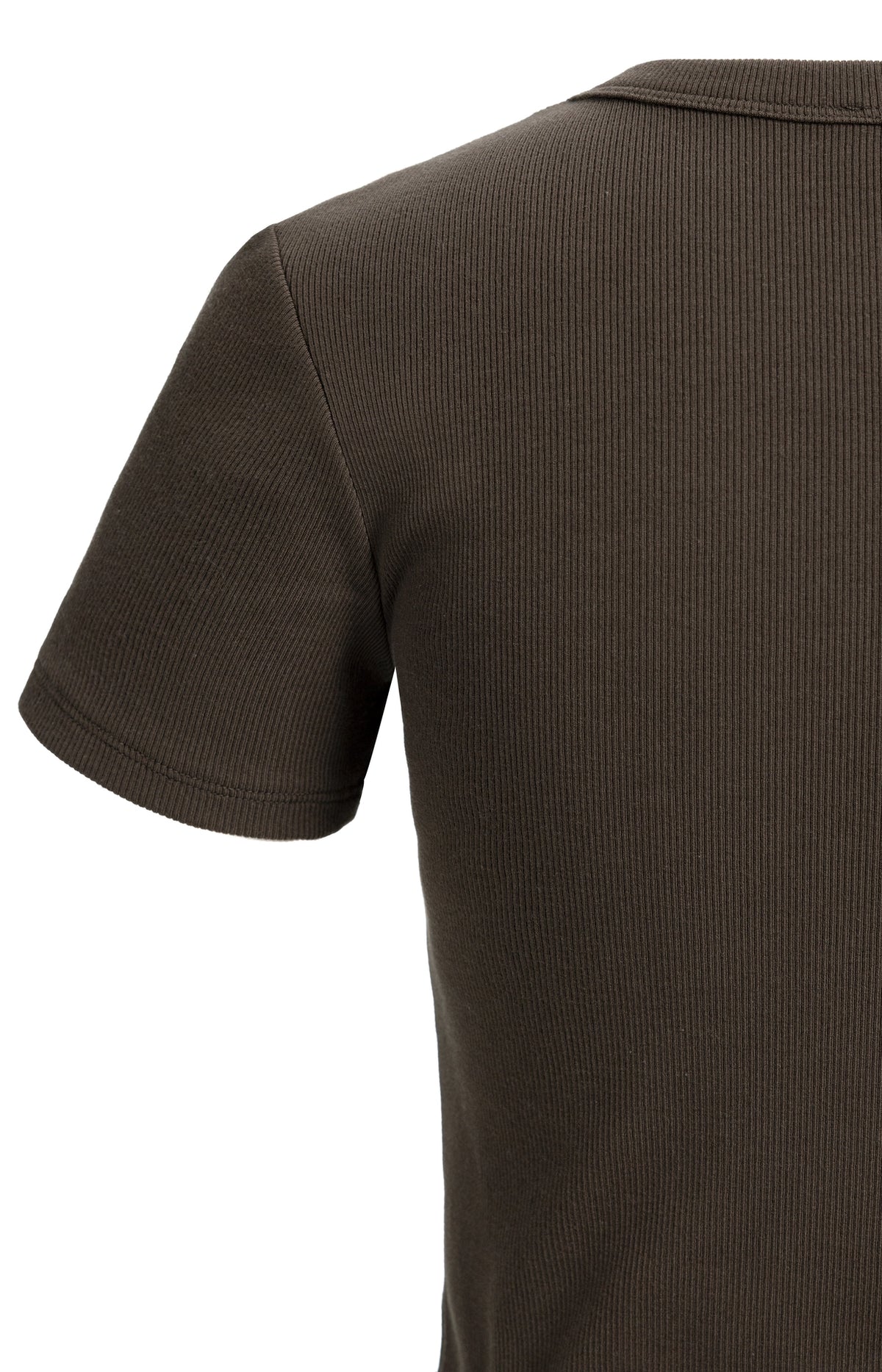 YAYA Ribgebreid T-shirt Brown