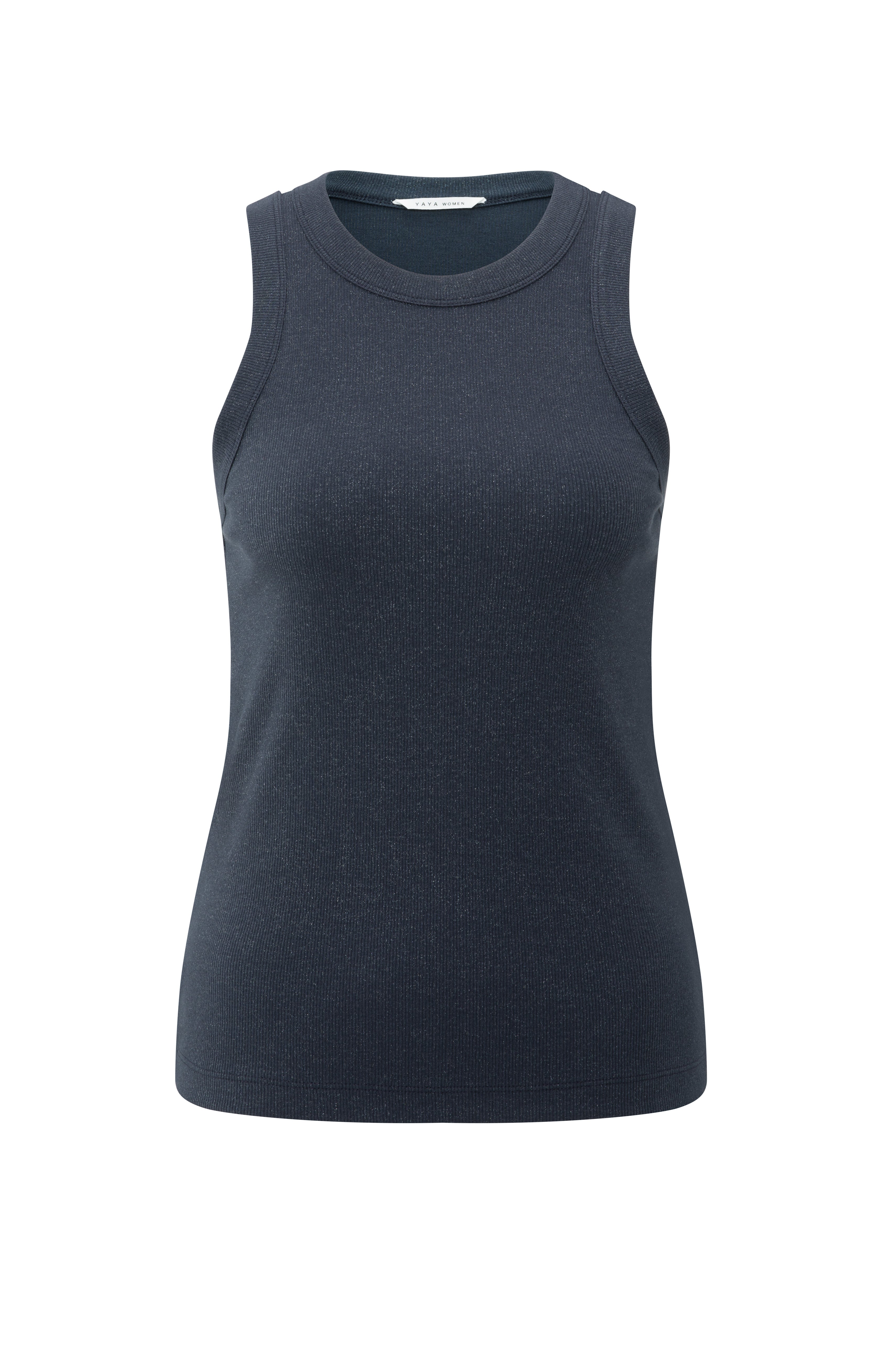 Ribgebreid Singlet Lichte Glans YAYA Inkwell Blue