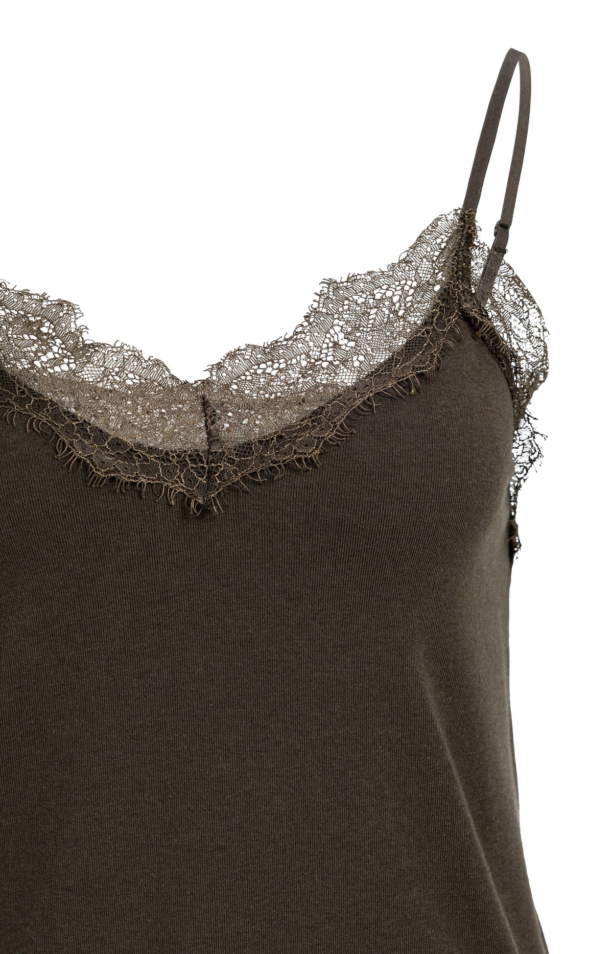 YAYA Singlet Kanten Rand Brown