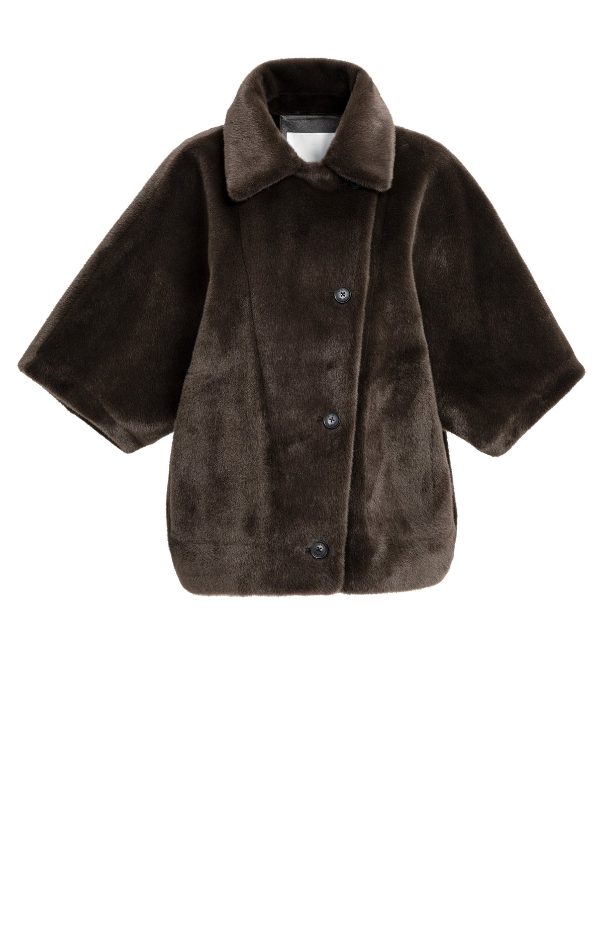 YAYA Oversized Omkeerbare Jas Van Imitatiebont Brown