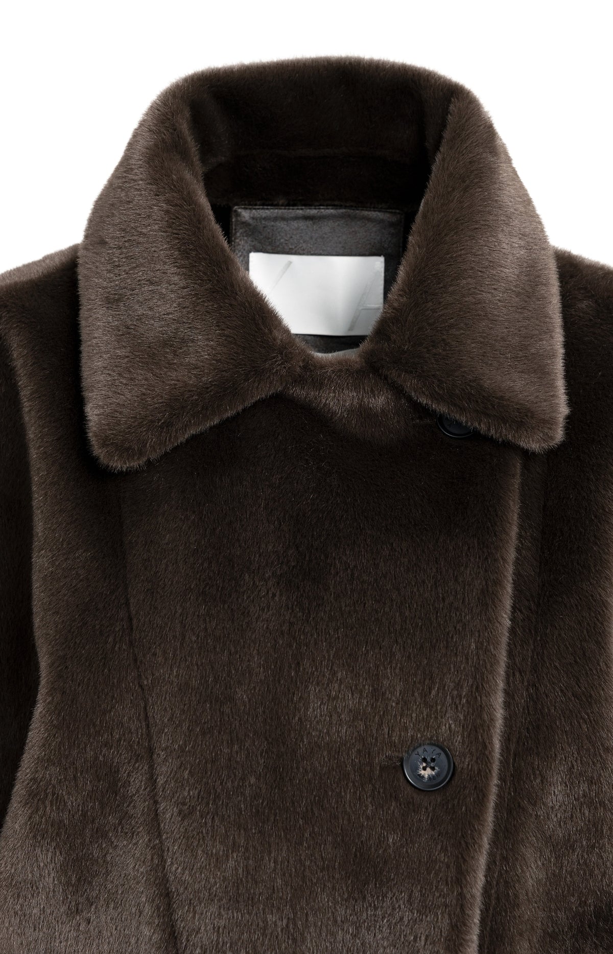 YAYA Oversized Omkeerbare Jas Van Imitatiebont Brown