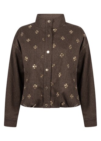 Tramontana Tweed Jacket Sequin Cafe Noir Melange