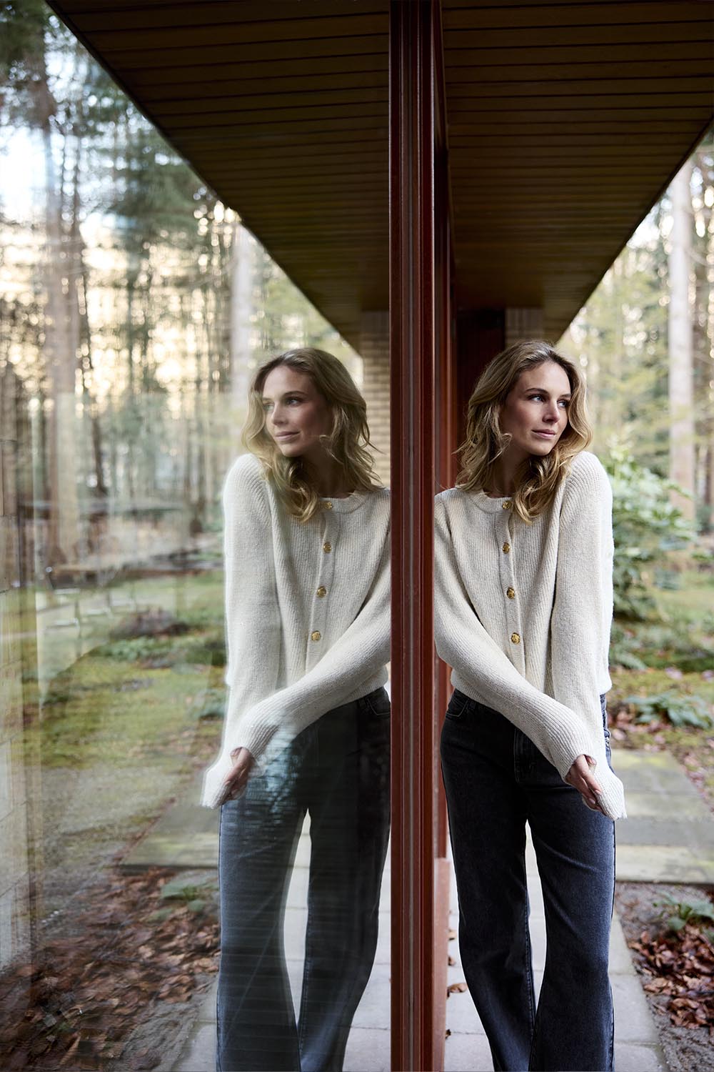 Knitted Cardigan Shimmer Tramontana Stone Melange