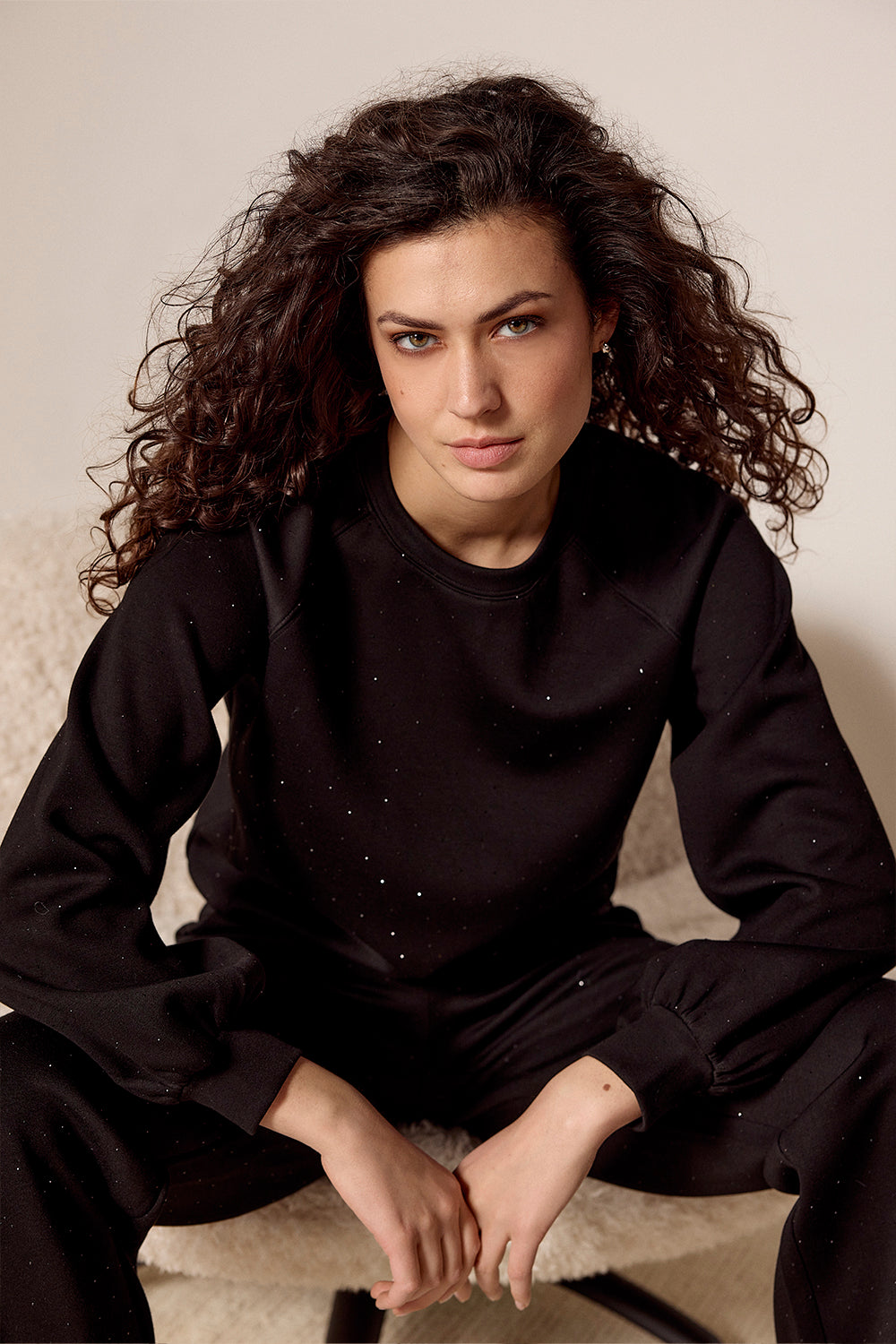 Tramontana Technische Wide-Leg Joggingbroek Met Strassstenen Zwart