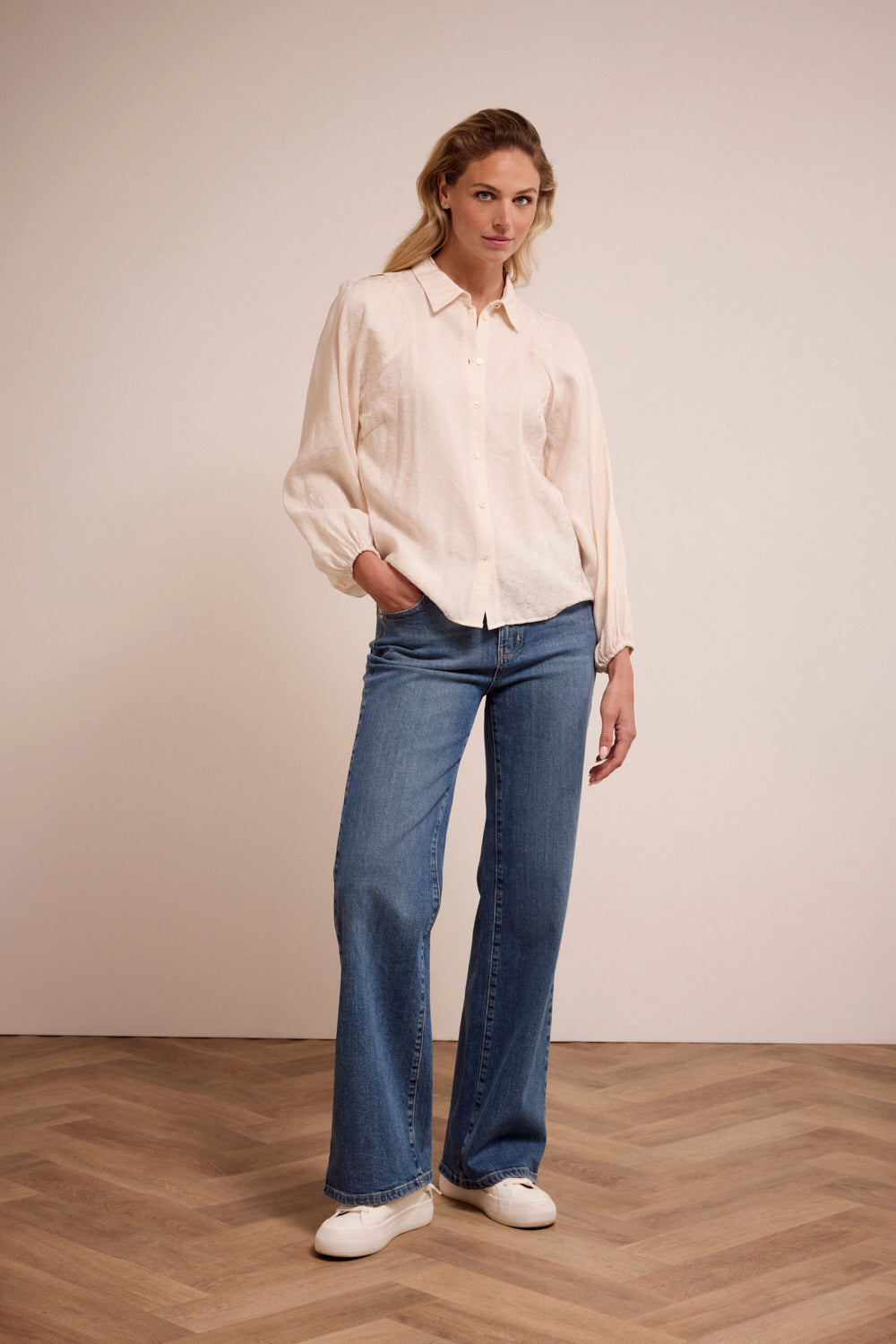 Wide Leg Jeans Tramontana Mid Blue Denim