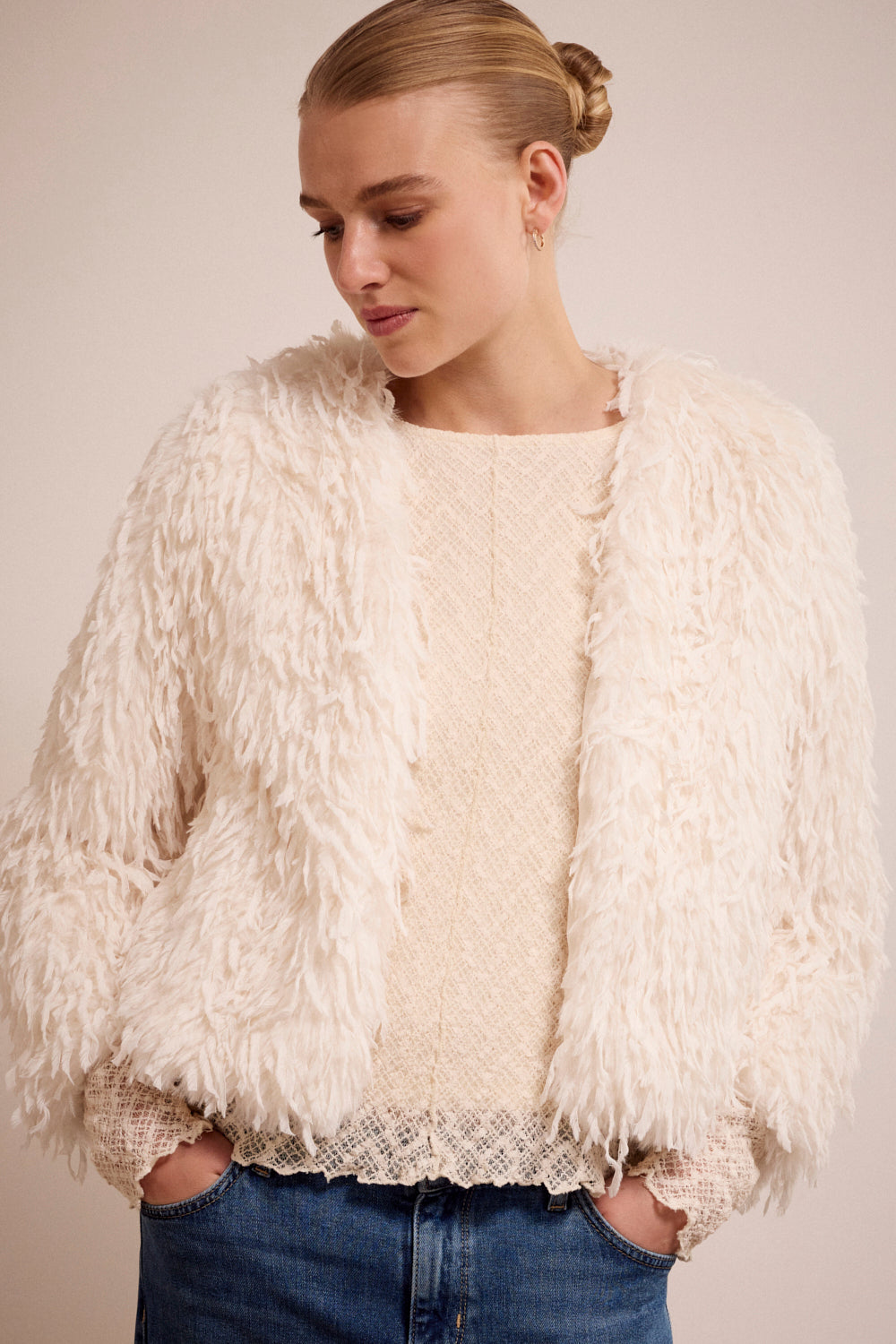Fluffy Jacket Tramontana Off White