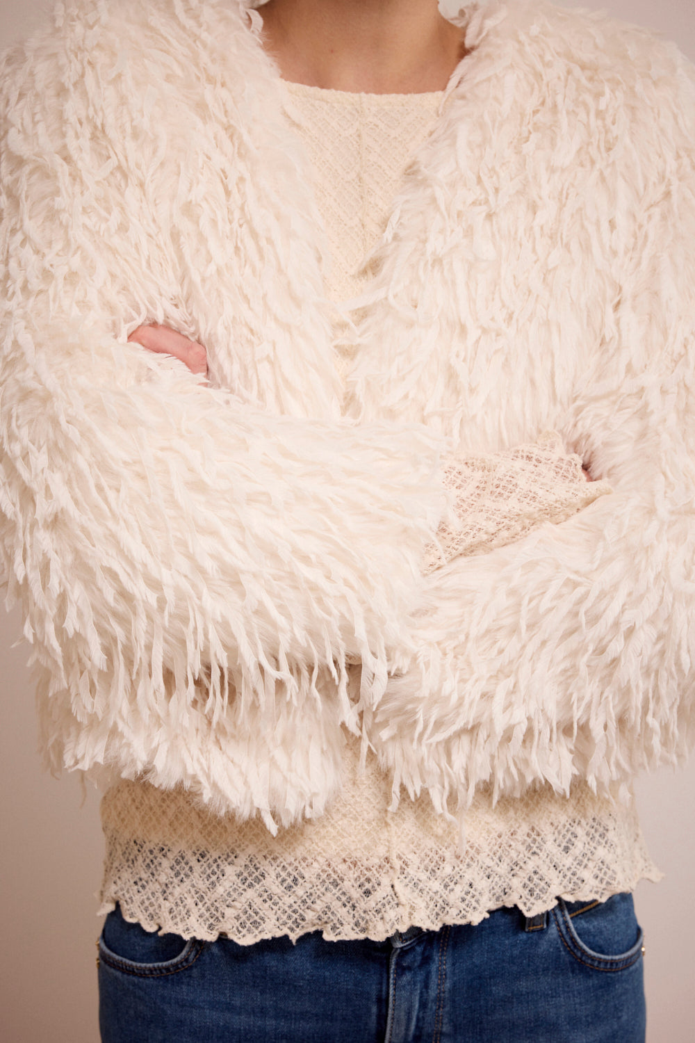 Fluffy Jacket Tramontana Off White
