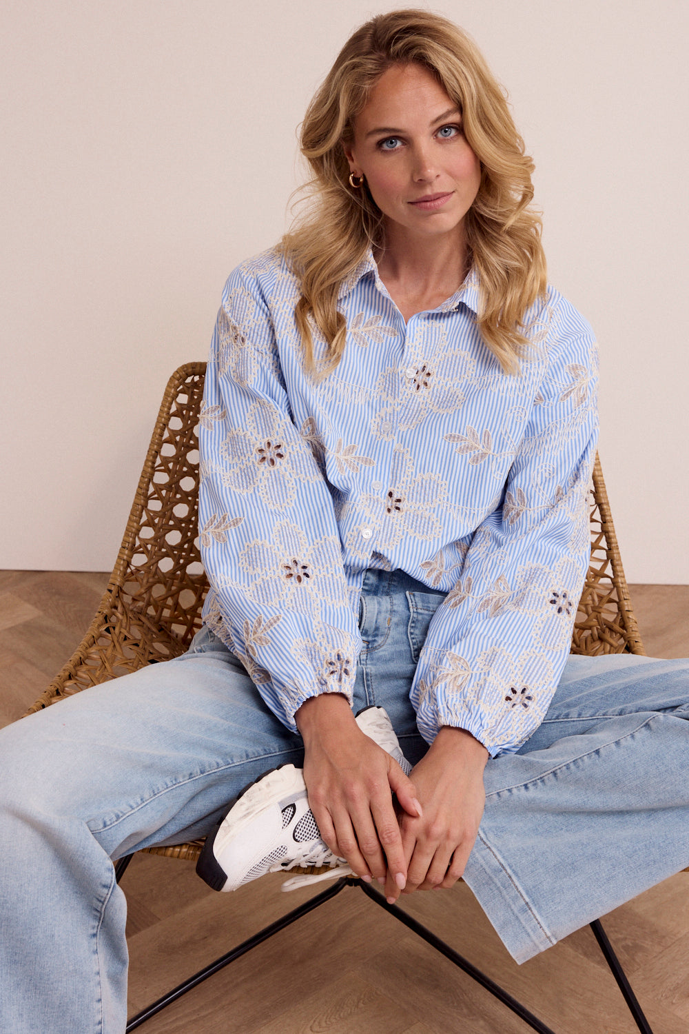 Tramontana Flower Embroidery Blouse