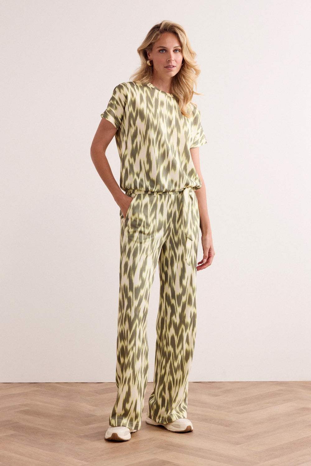 Tramontana Short-Sleeve Top Green Fade Print Aloe