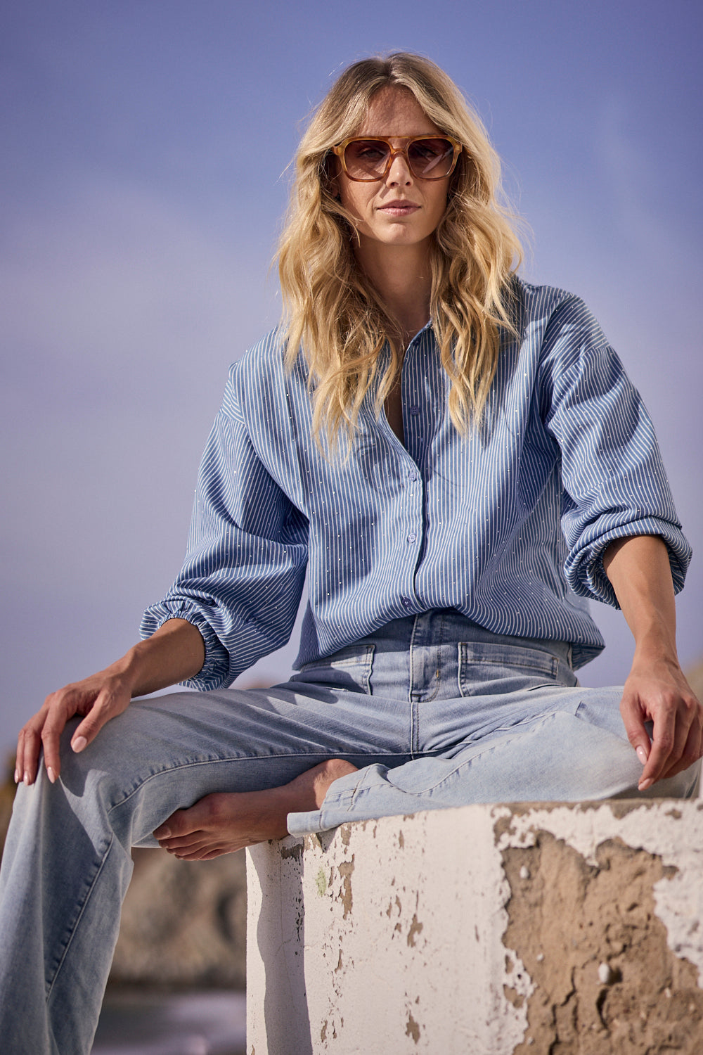 Tramontana Blouse Striped Blue