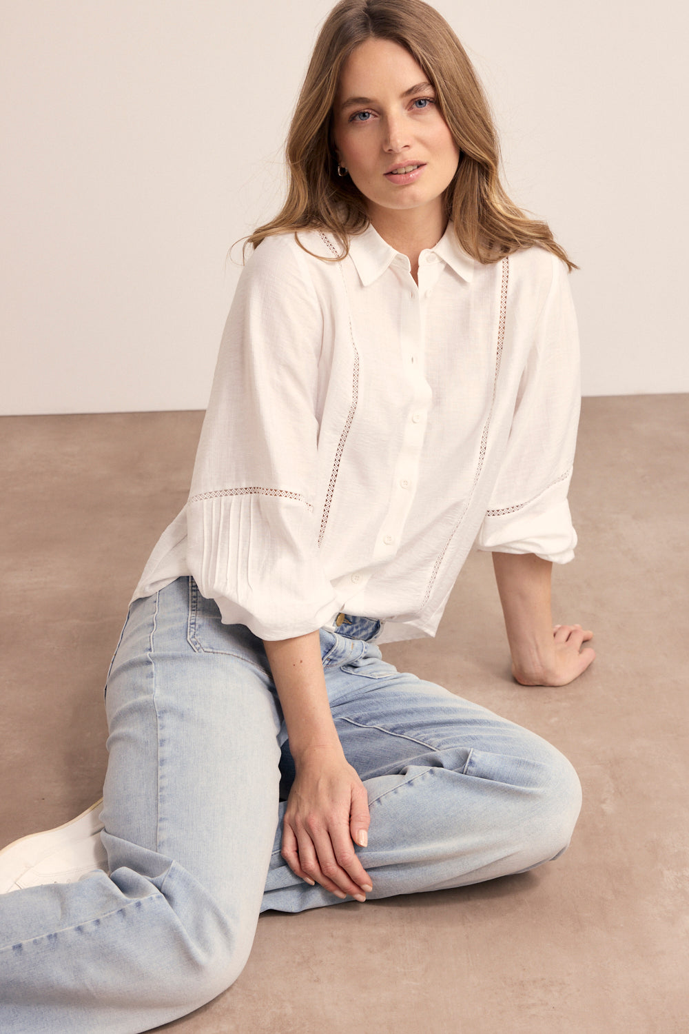 Tramontana Blouse Lace Tapes Off White