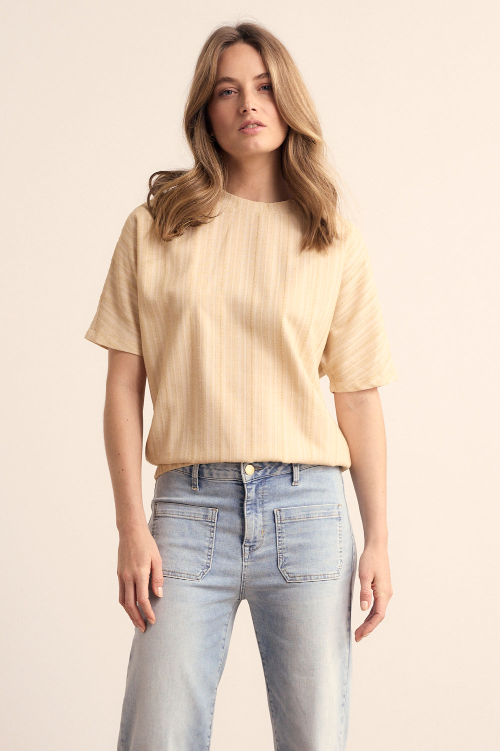 Tramontana Straight-Leg Denim Trousers Light Blue Denim