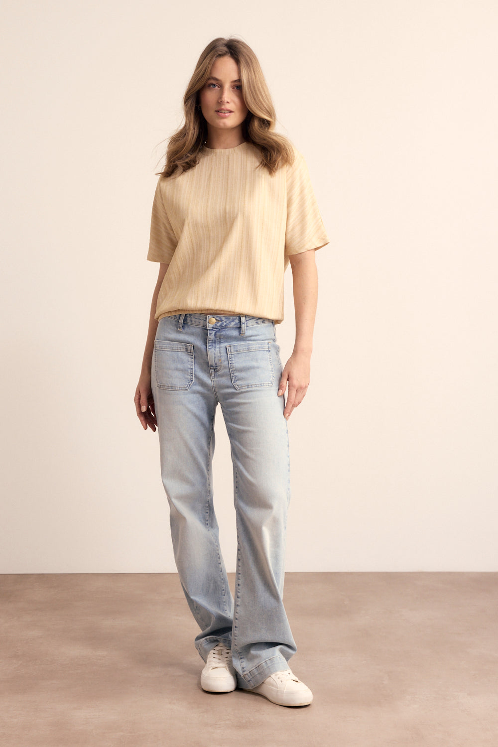 Tramontana Straight-Leg Denim Trousers Light Blue Denim