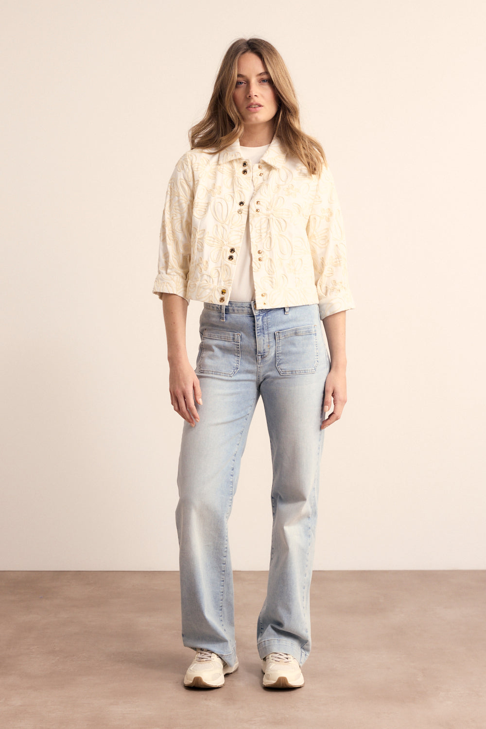 Tramontana Denim Jacket Off Wh