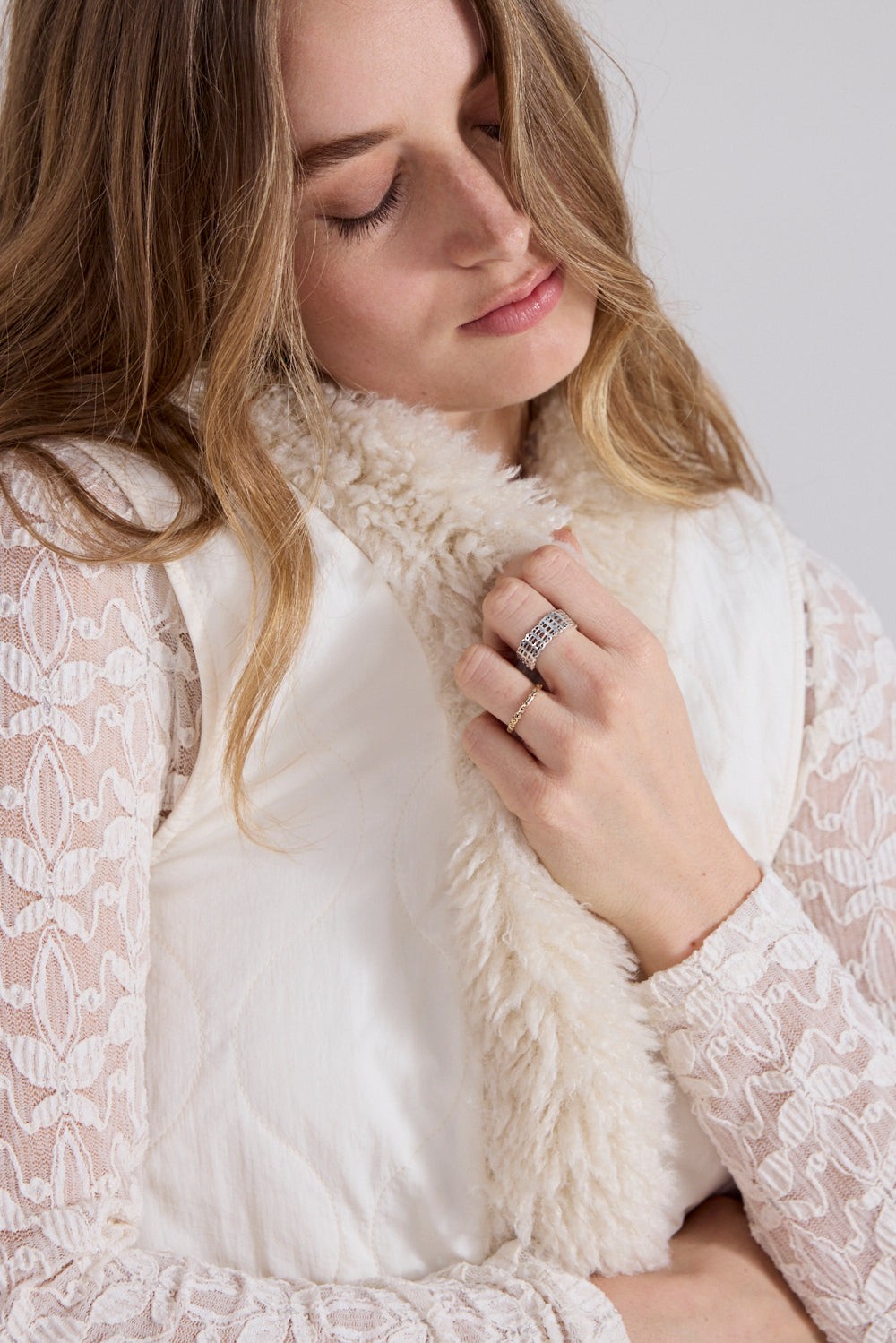 Tramontana Faux Fur Detailed Vest Snow