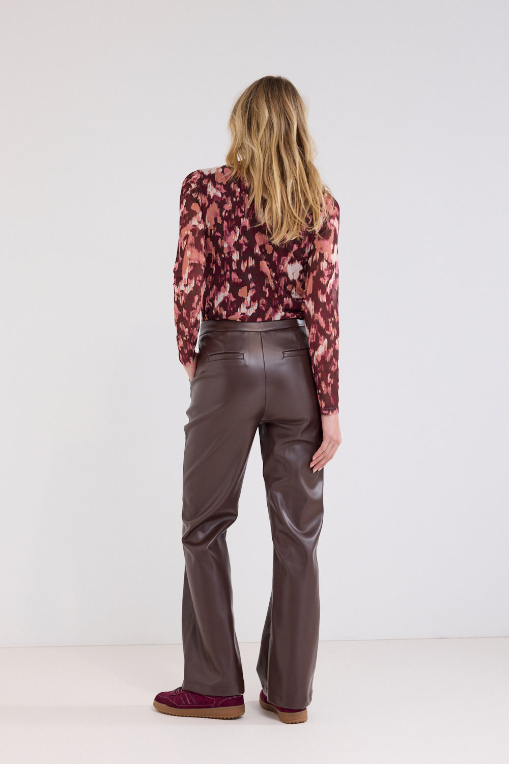 Tramontana Pu Trousers Chocolate