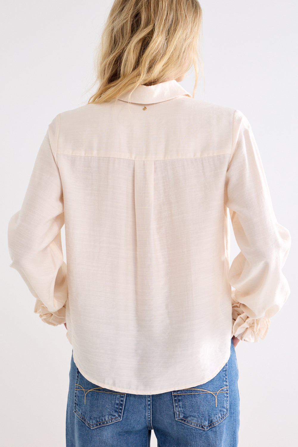 Tramontana Blouse Ruffled Cuffs Snow