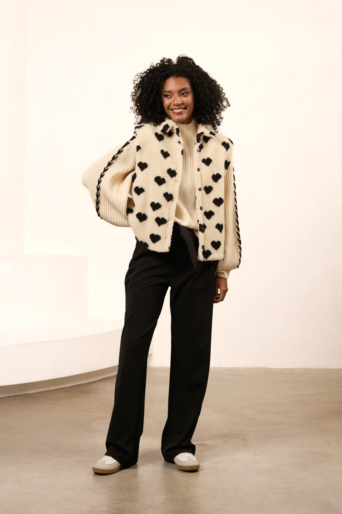 Lofty Manner Gilet Beatrice Off White Black