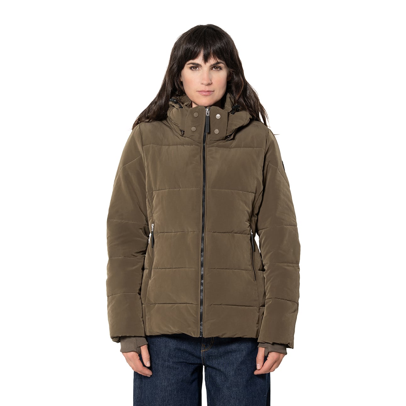 Winterjas Stone Nylon Getailleerd Giacomo Hazel