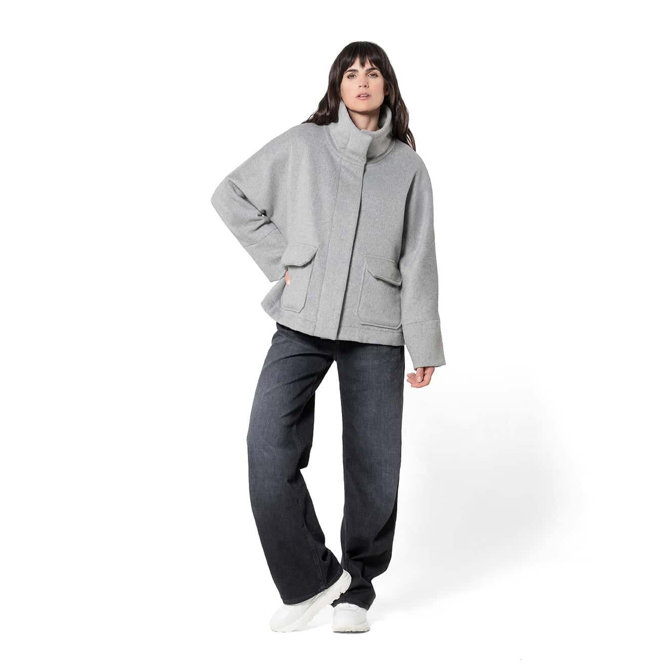 Oversized Coat Giacomo Grey Melange