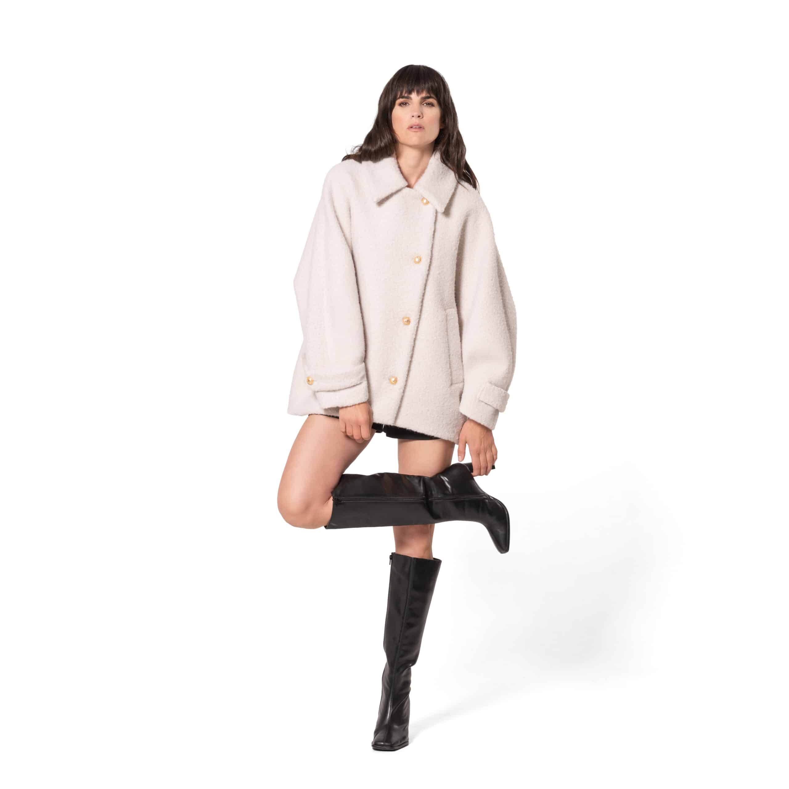 Winterjas Cape Giacomo Oatmilk