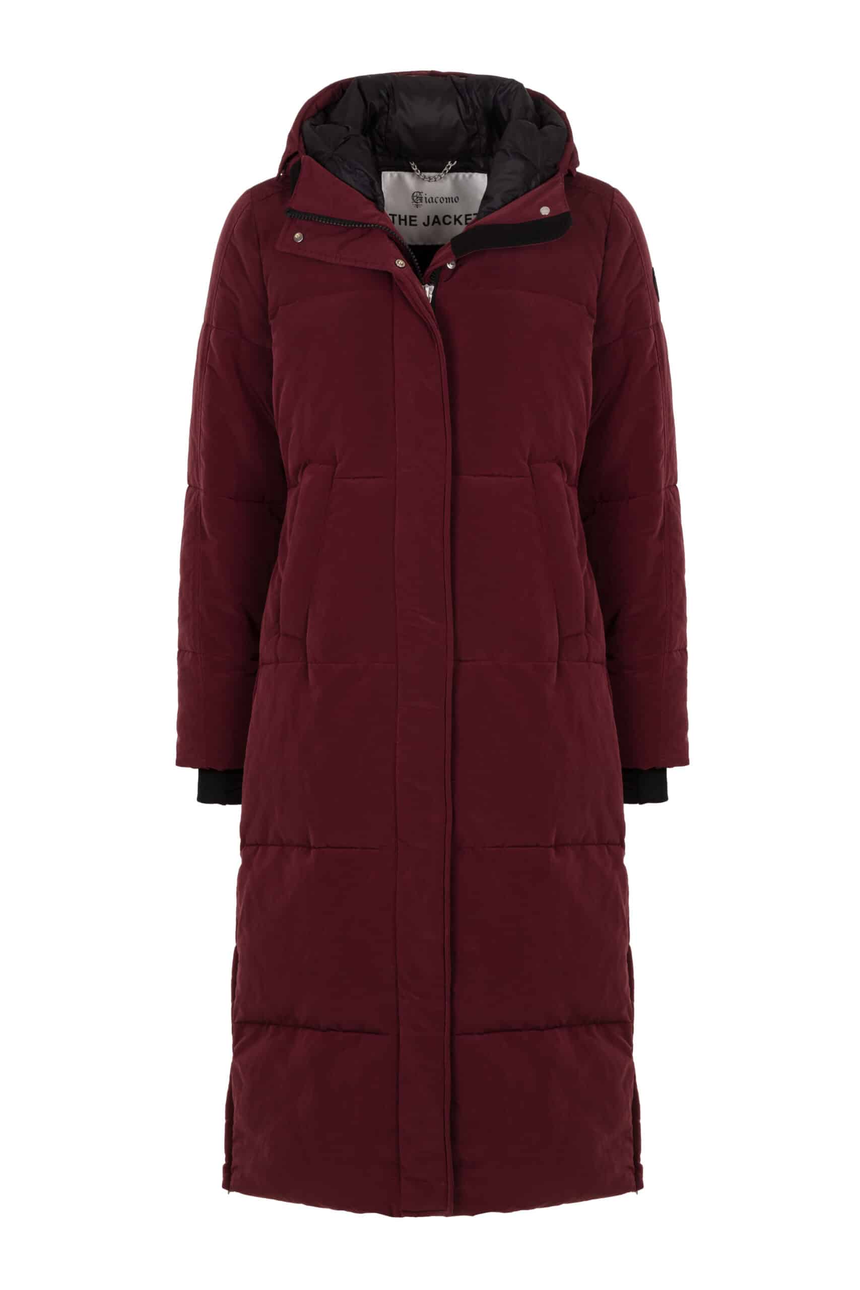 Winterjas Lang Stone Nylon Giacomo Burgundy