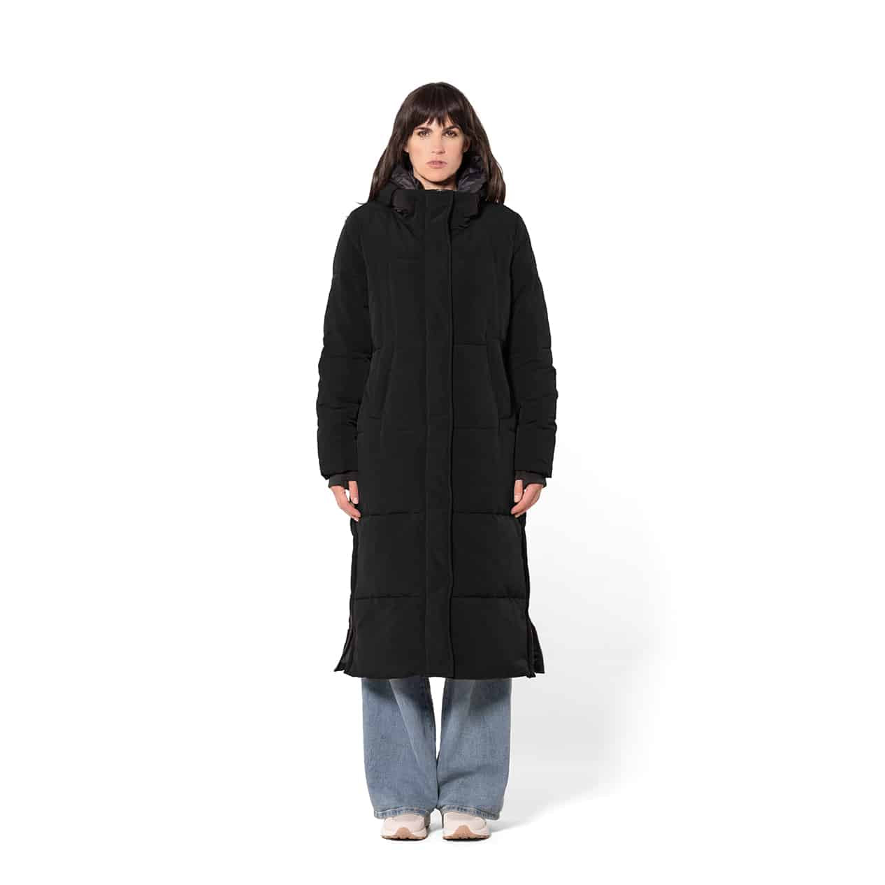 Winterjas Lang Stone Nylon Giacomo Black