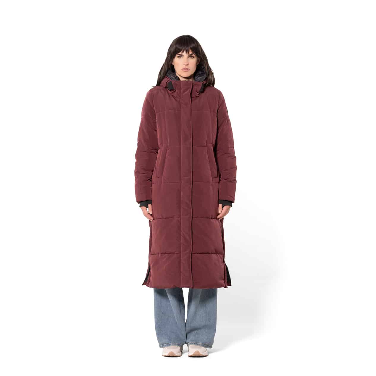 Winterjas Lang Stone Nylon Giacomo Burgundy