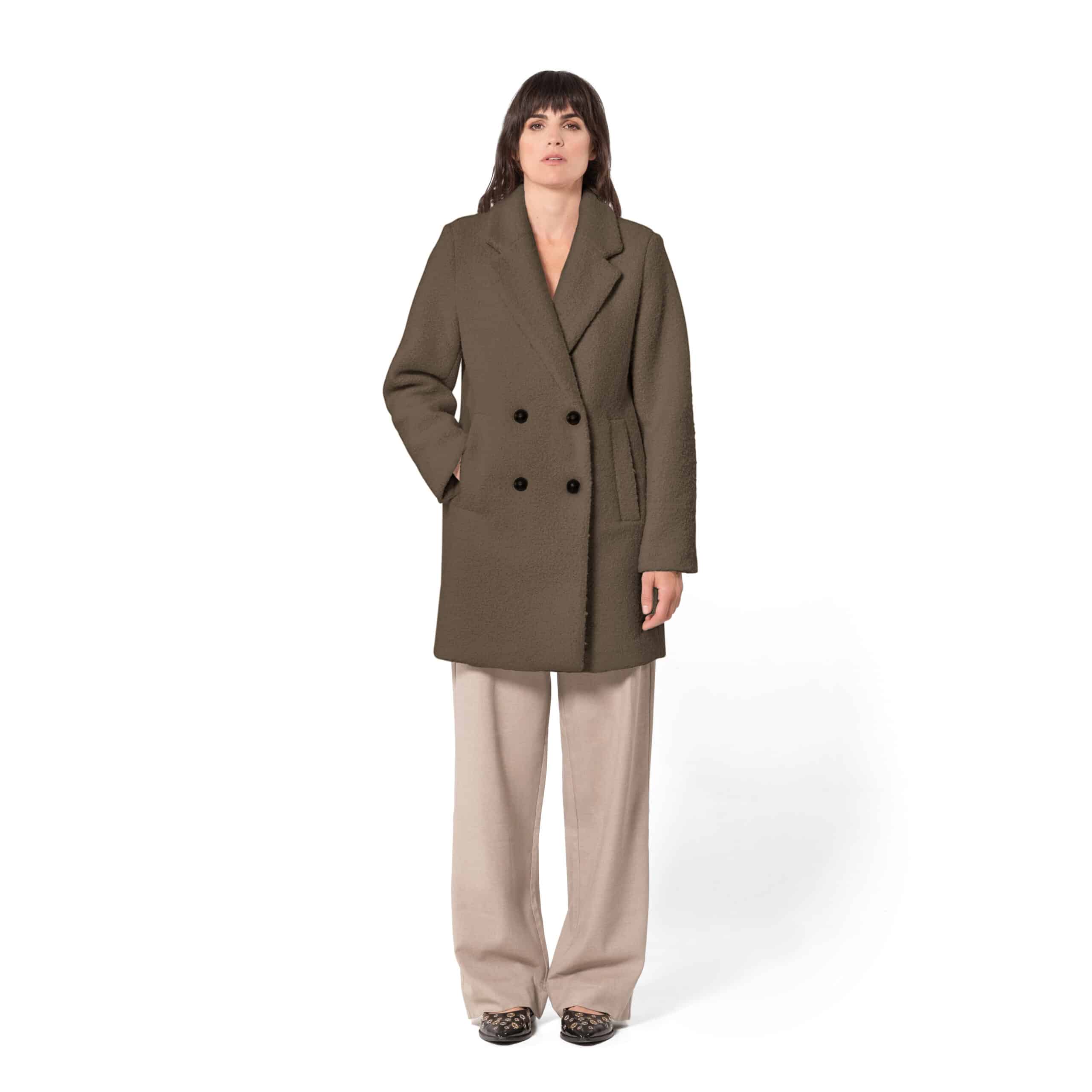 Winterjas Boucle Wool Giacomo Hazel