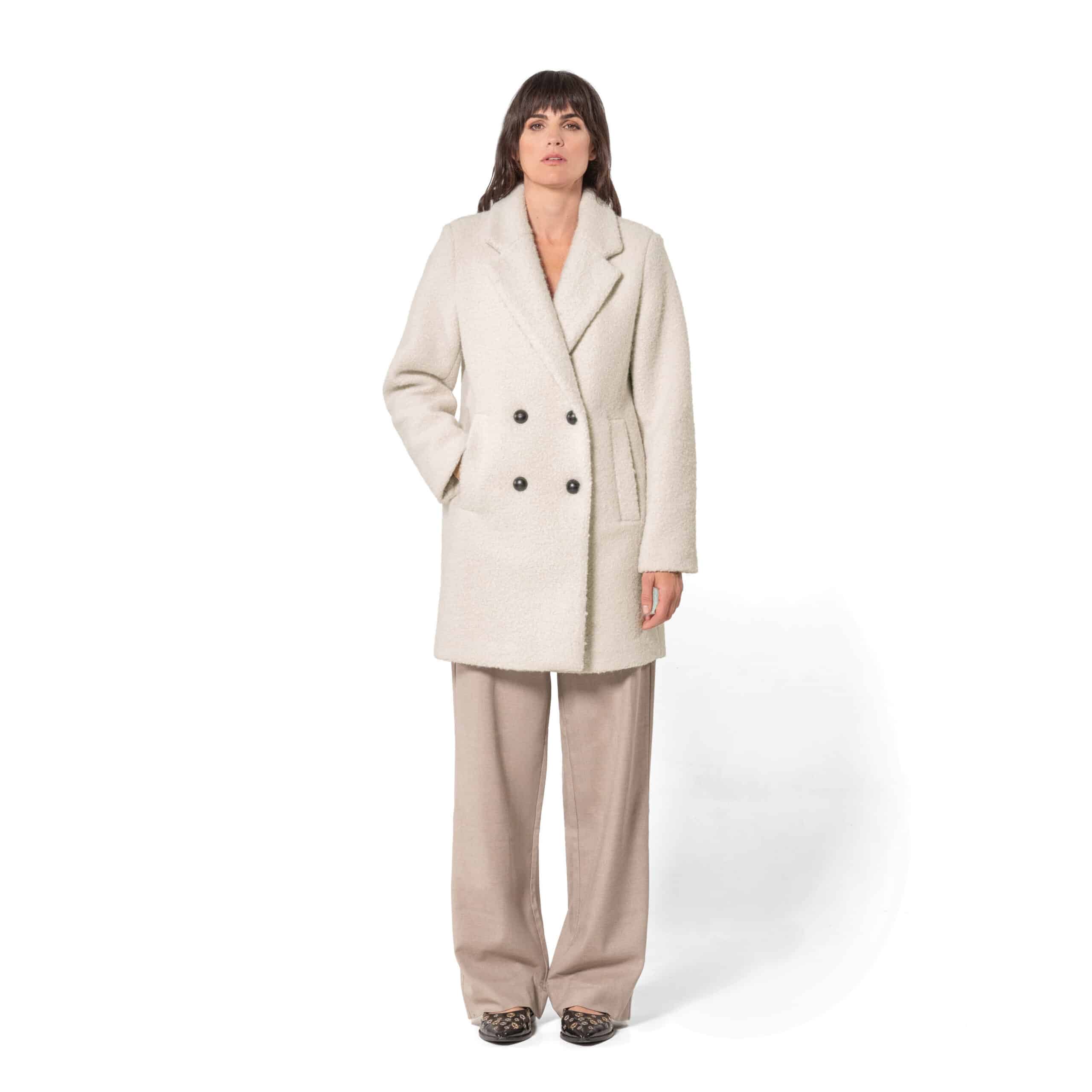 Winterjas Boucle Wool Giacomo Oatmilk