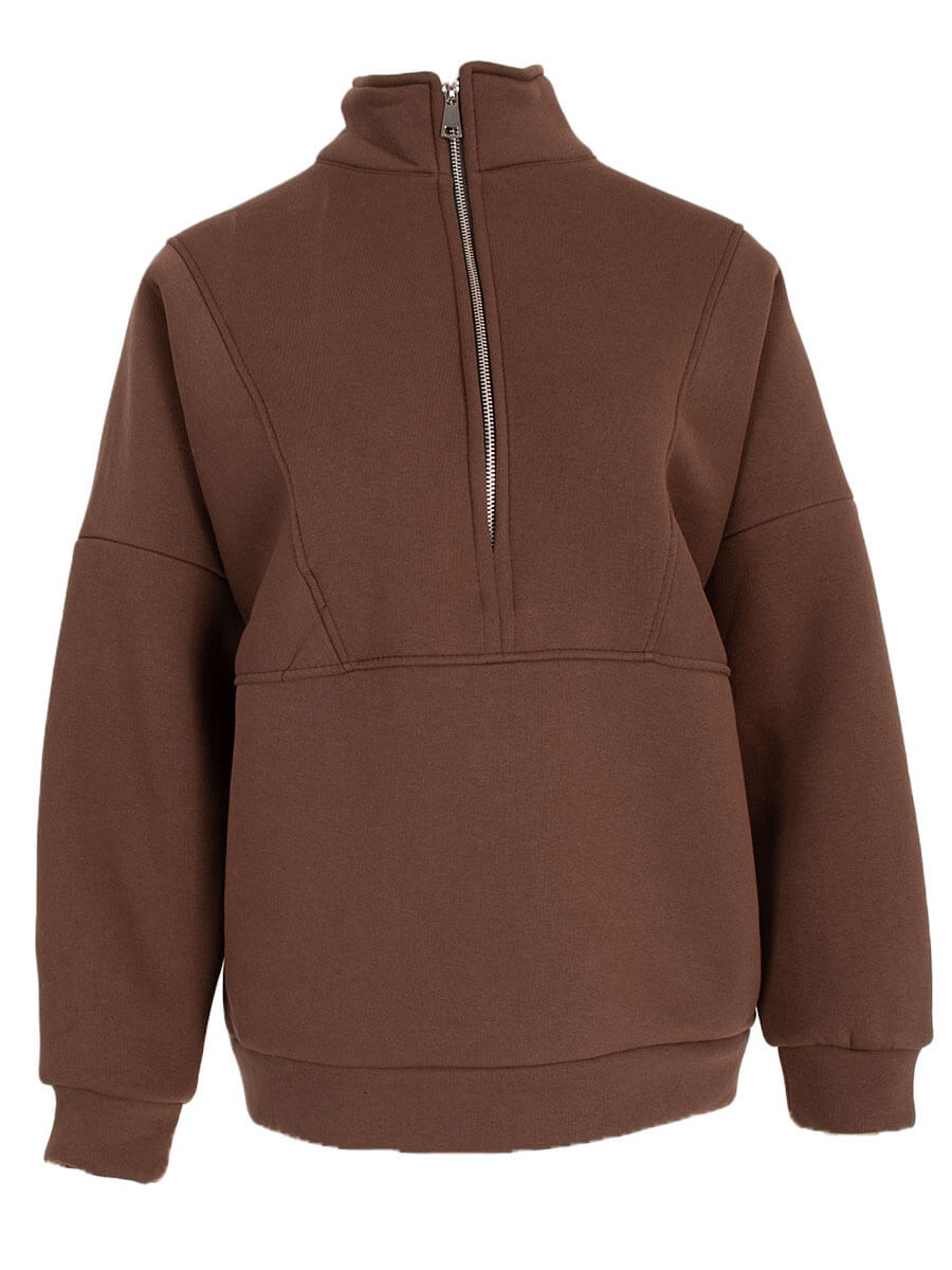 Azzurro Sweater Bruin Rits