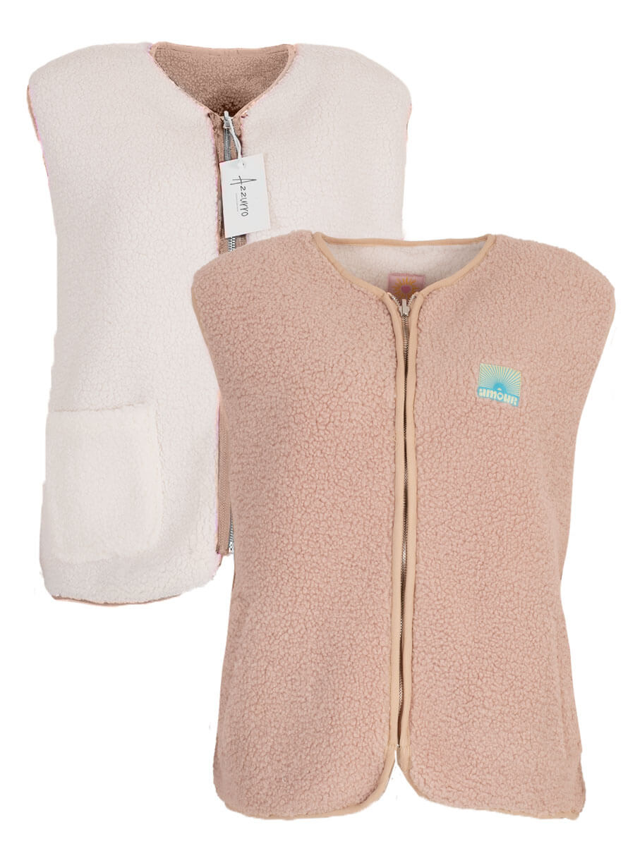 azzurro gilet beige
