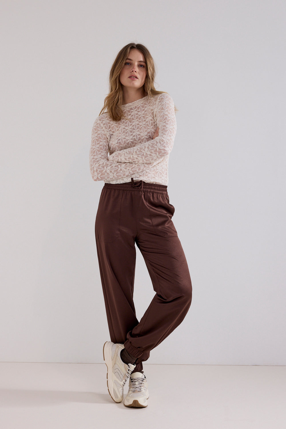 Tramontana Stretch Lace Top Snow