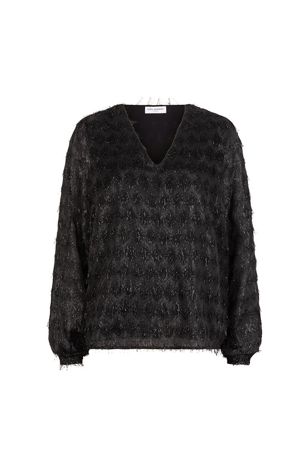 Lofty Manner Blouse Amara Lurexdetails Zwart