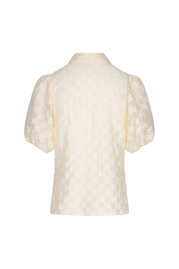Lofty manner Blouse Hilly Structured Puff Sleeve Cream