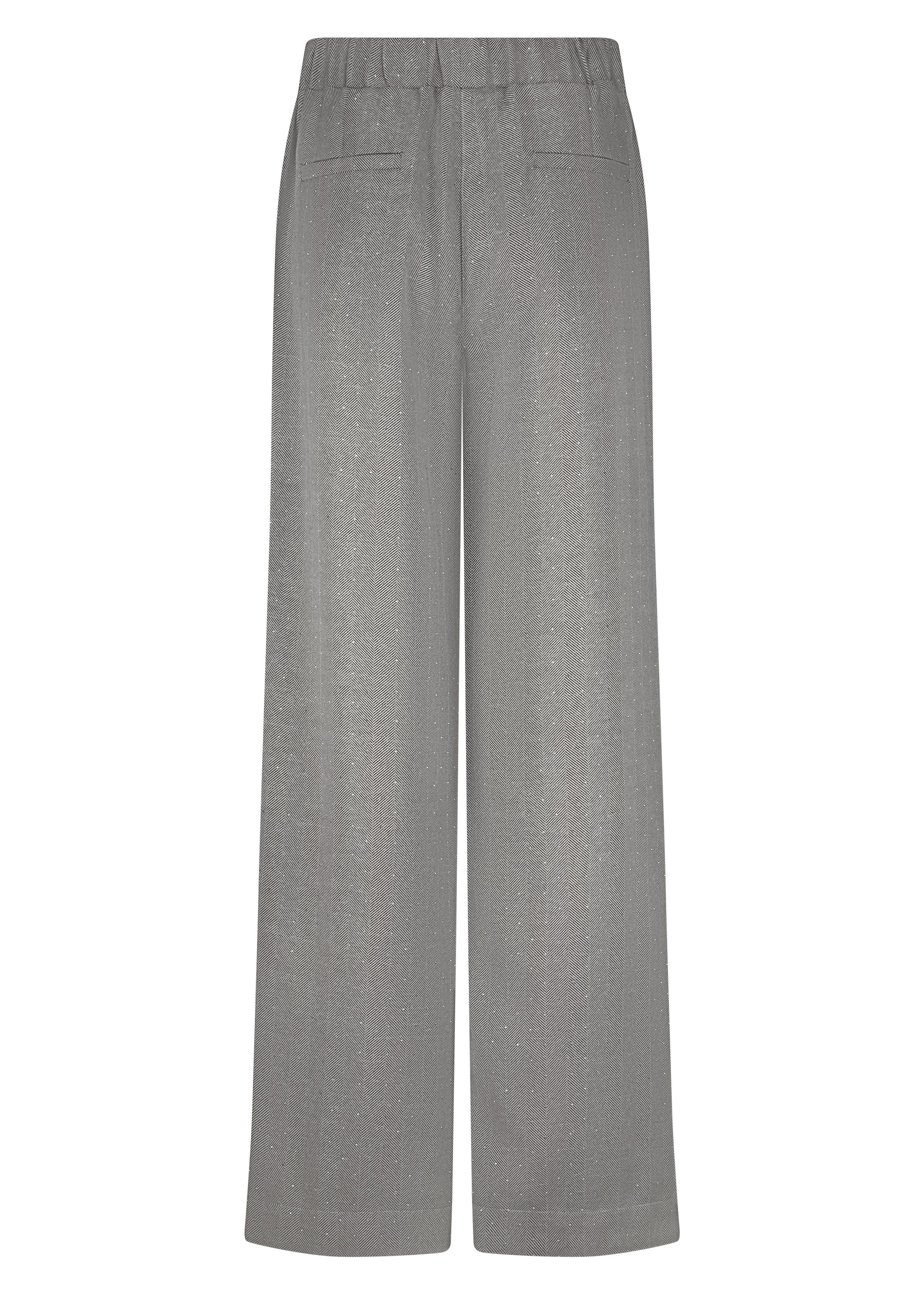 Tramontana Wijde Broek Met Elegant Visgraatmotief Mid Grey Melange