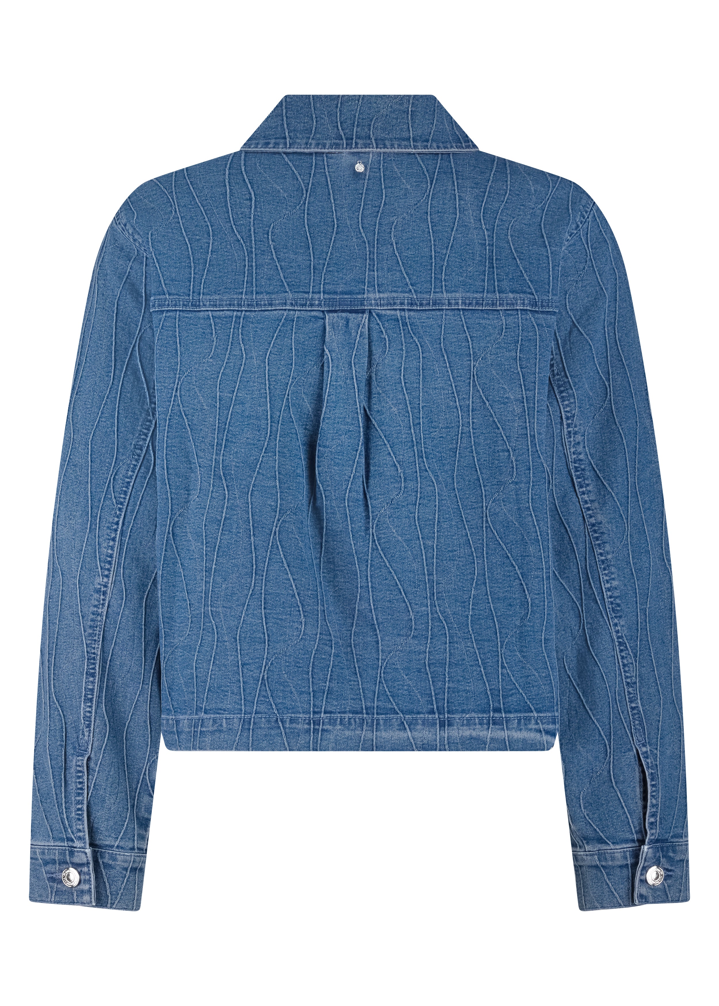 Tramontana Pintuck Pattern Denim Jacket Blue Denim