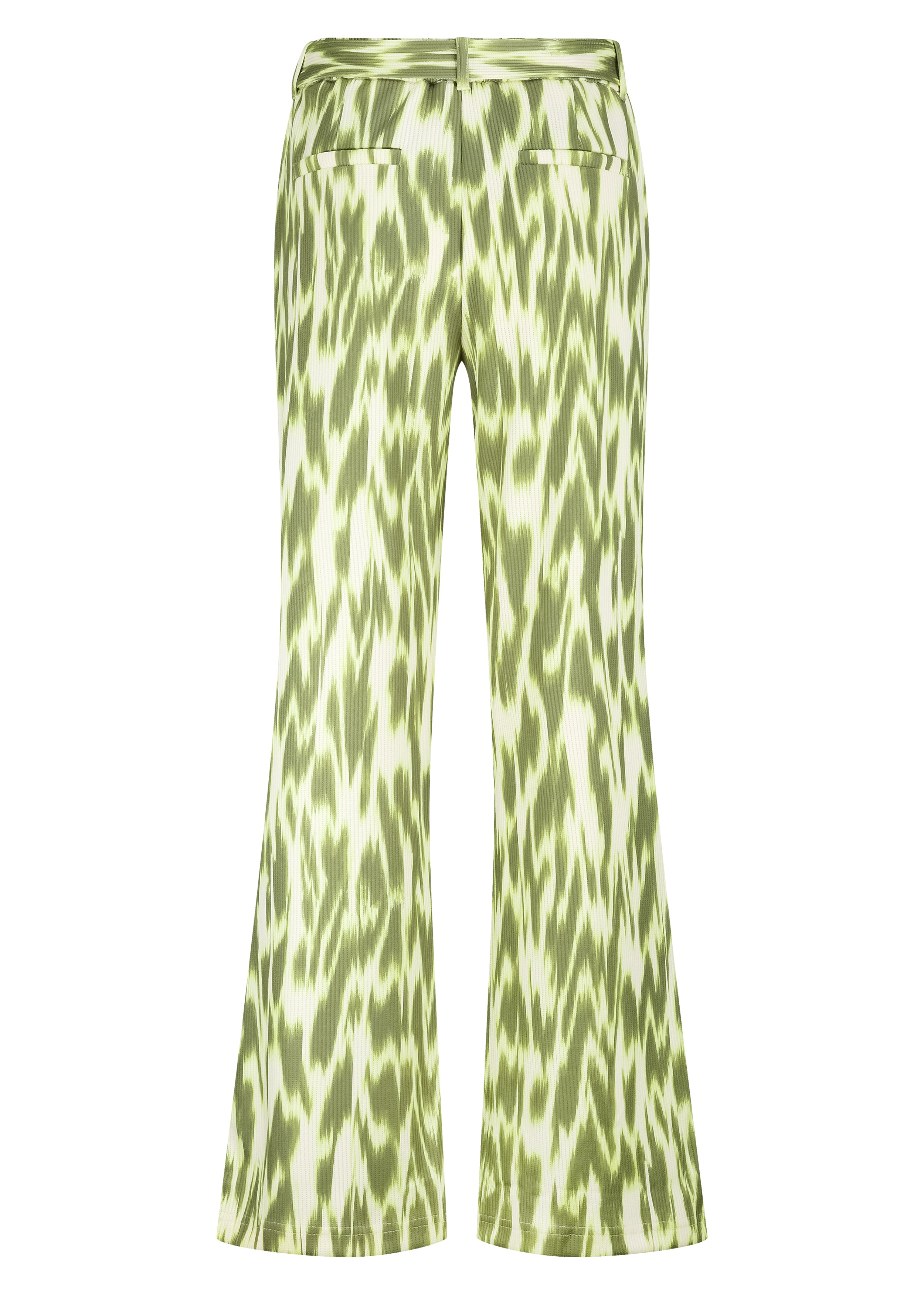 Tramontana Wide Leg Trousers Green Fade Print Aloe