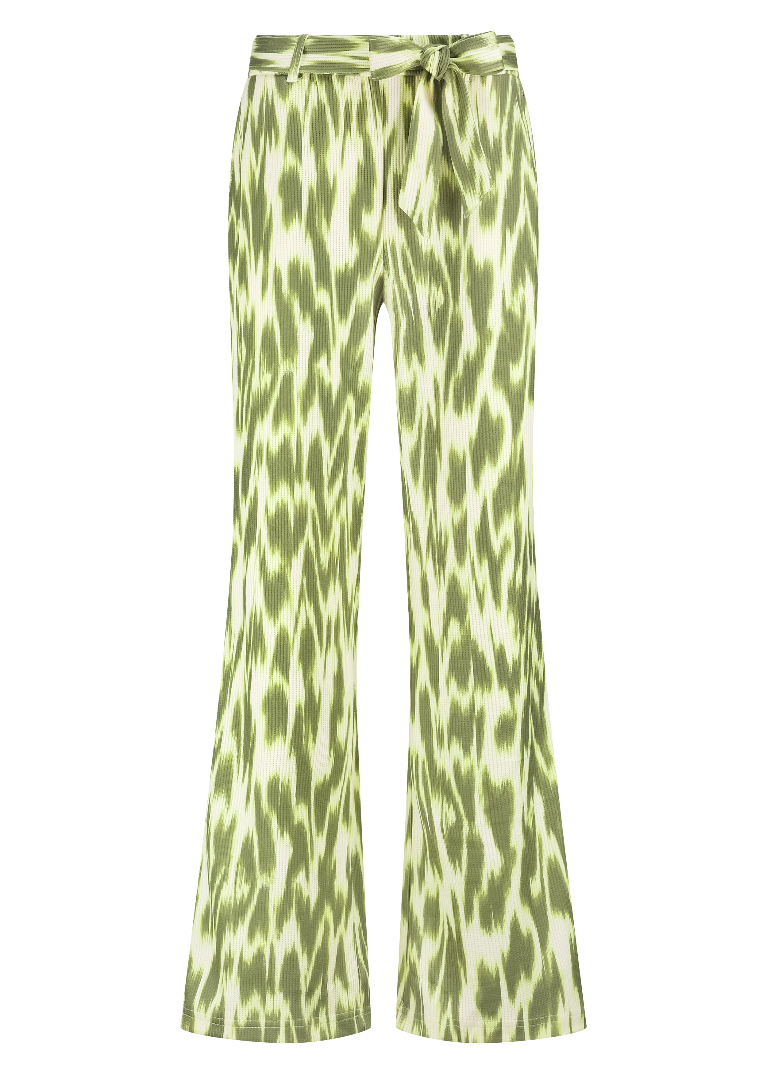 Tramontana Wide Leg Trousers Green Fade Print Aloe