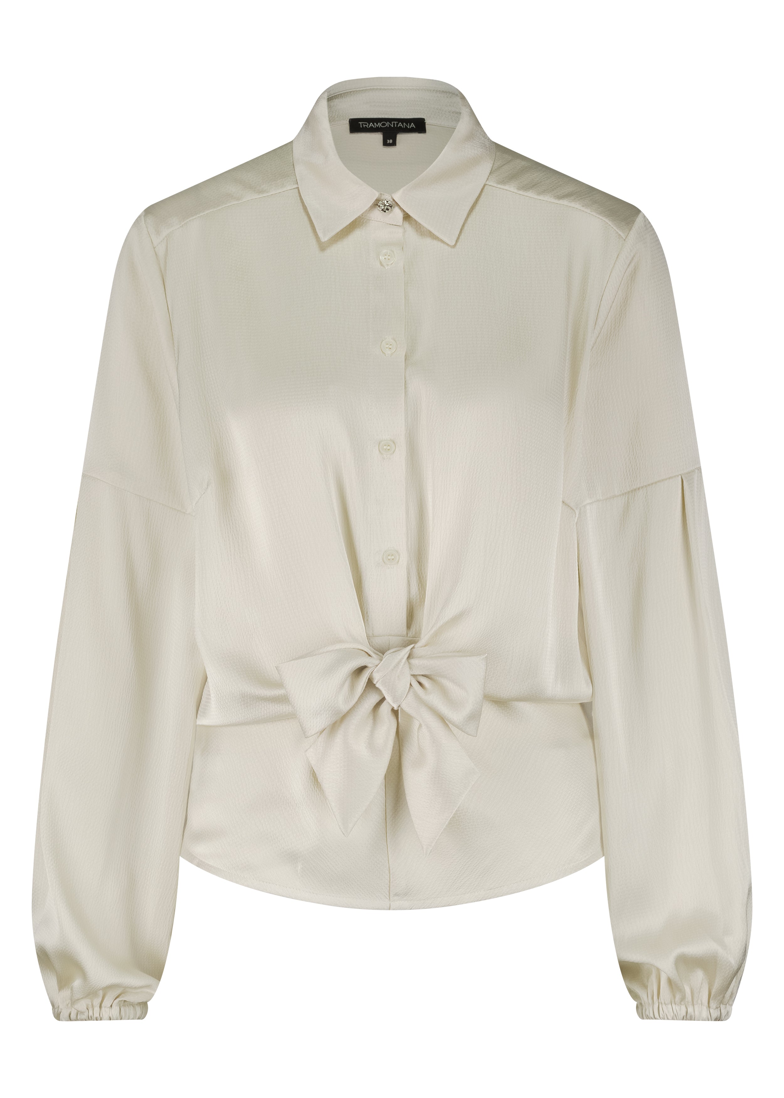 Tramontana Satijnen Blouse Met Gedraaid Detail Stone