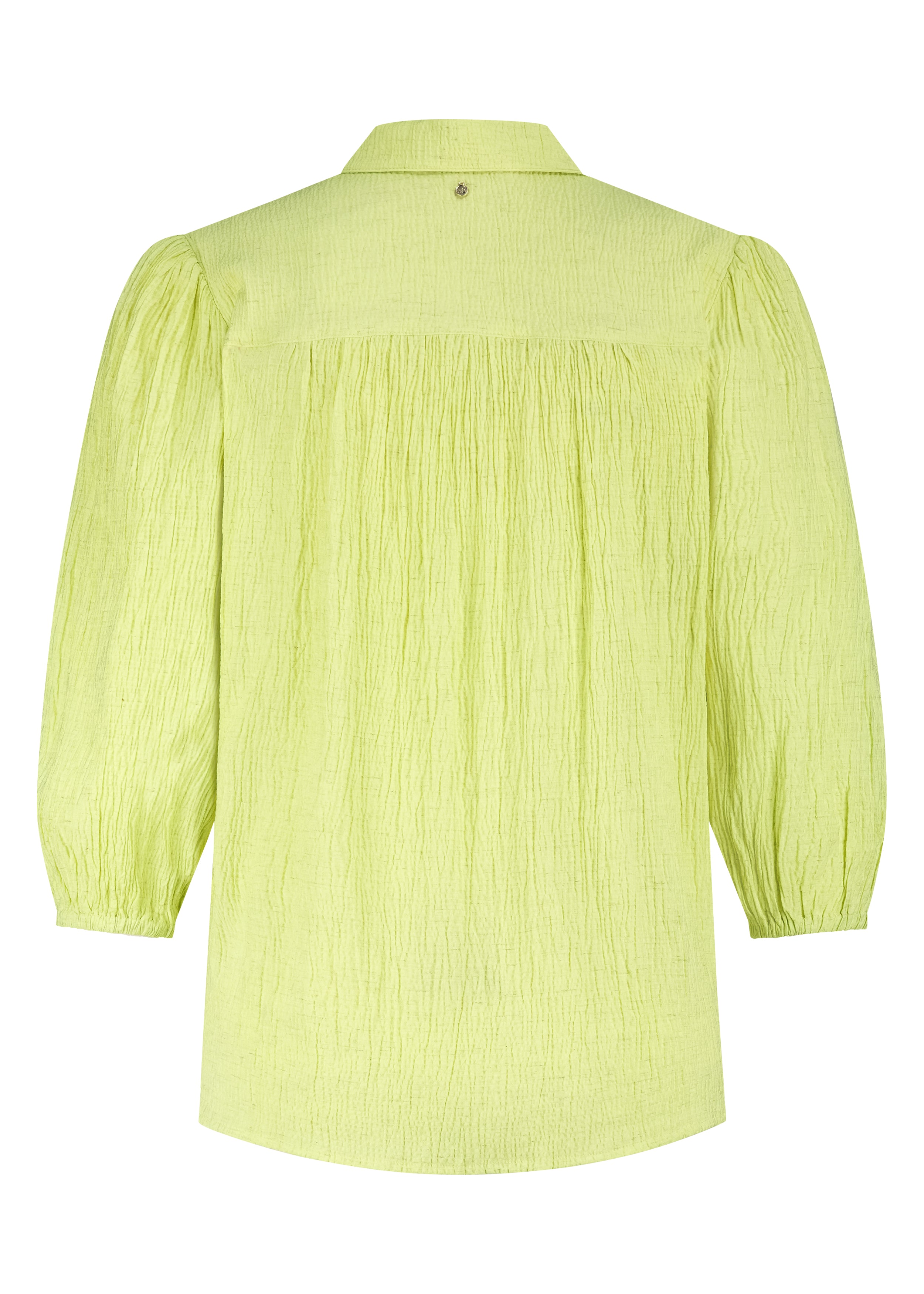 Tramontana Creased Puff-Sleeve Blouse Celery