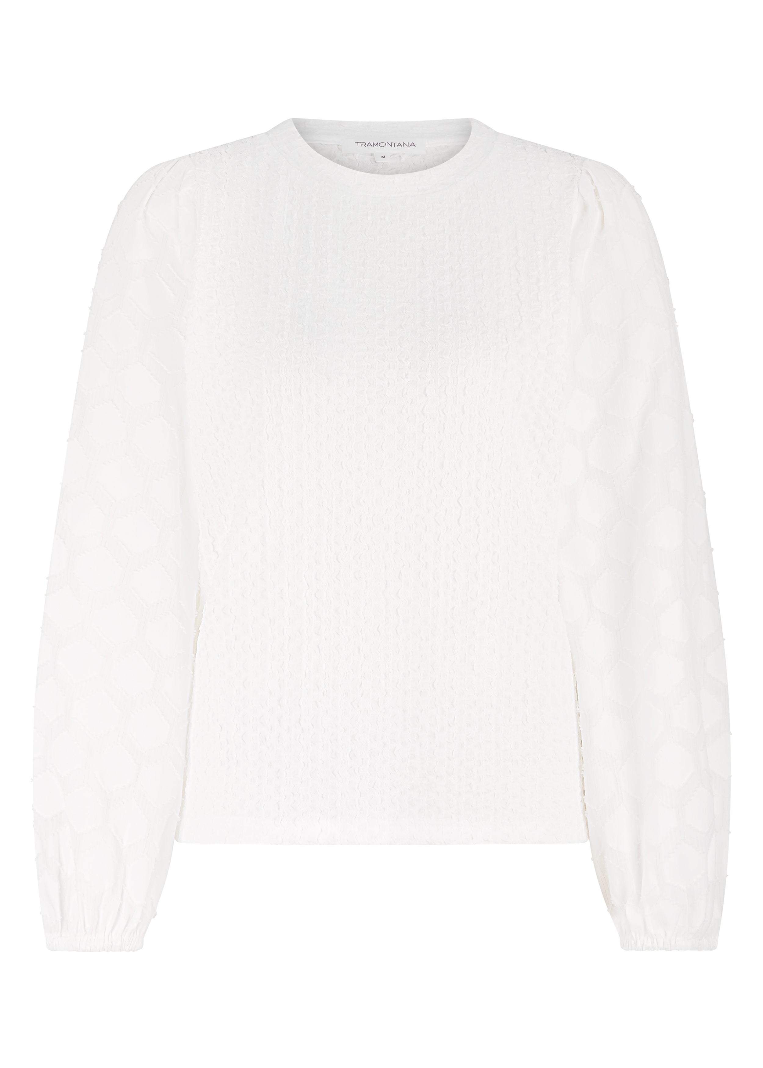 Tramontana Long-Sleeve Fabric Mix Top Off White