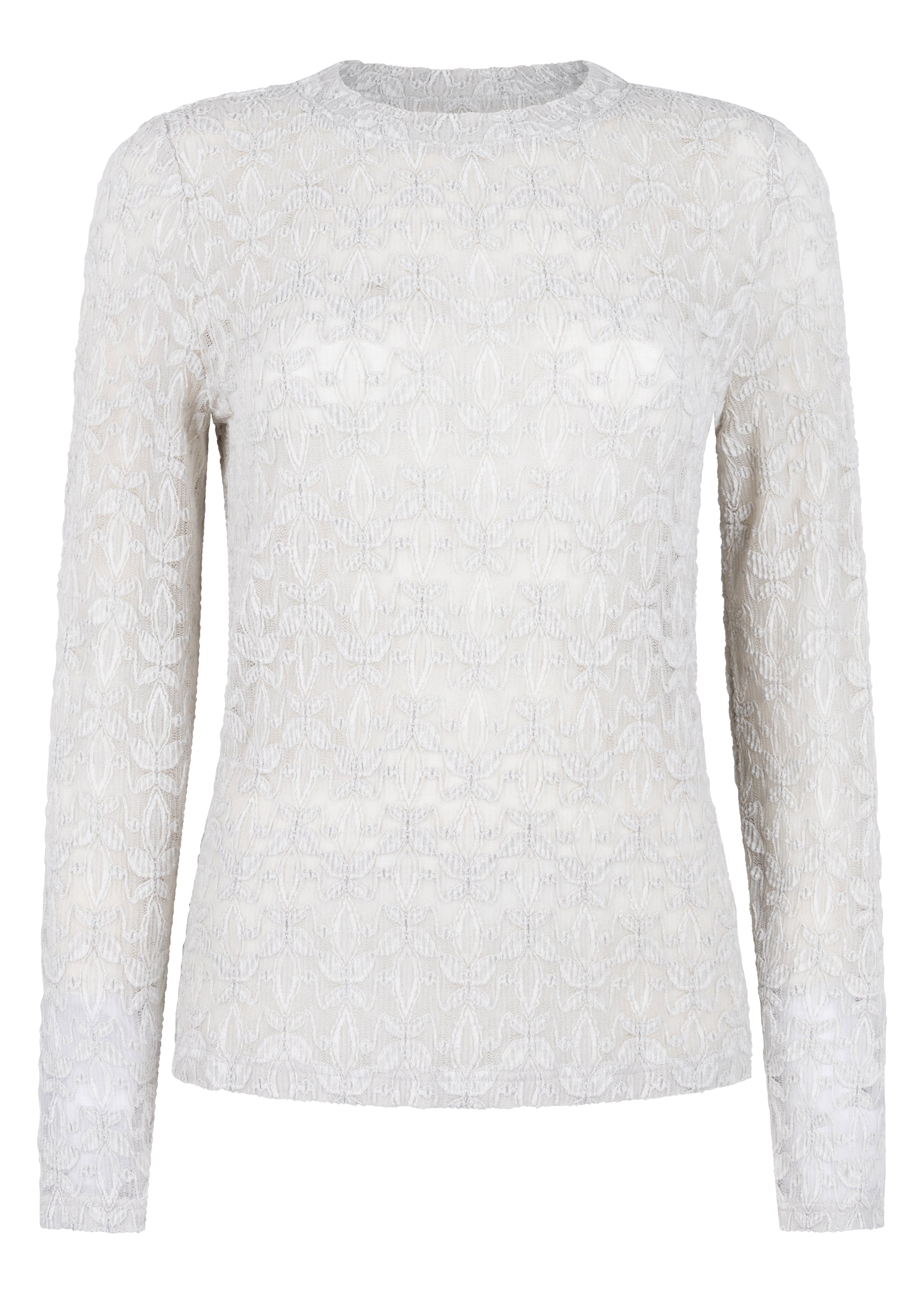Tramontana Stretch Lace Top Grey Melange