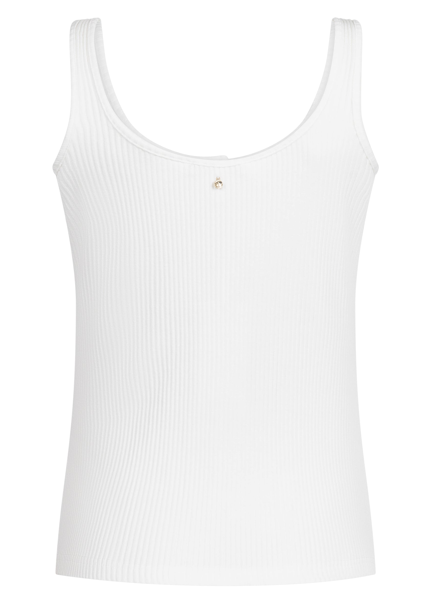 Tramontana Rib Singlet Button Detail Off White