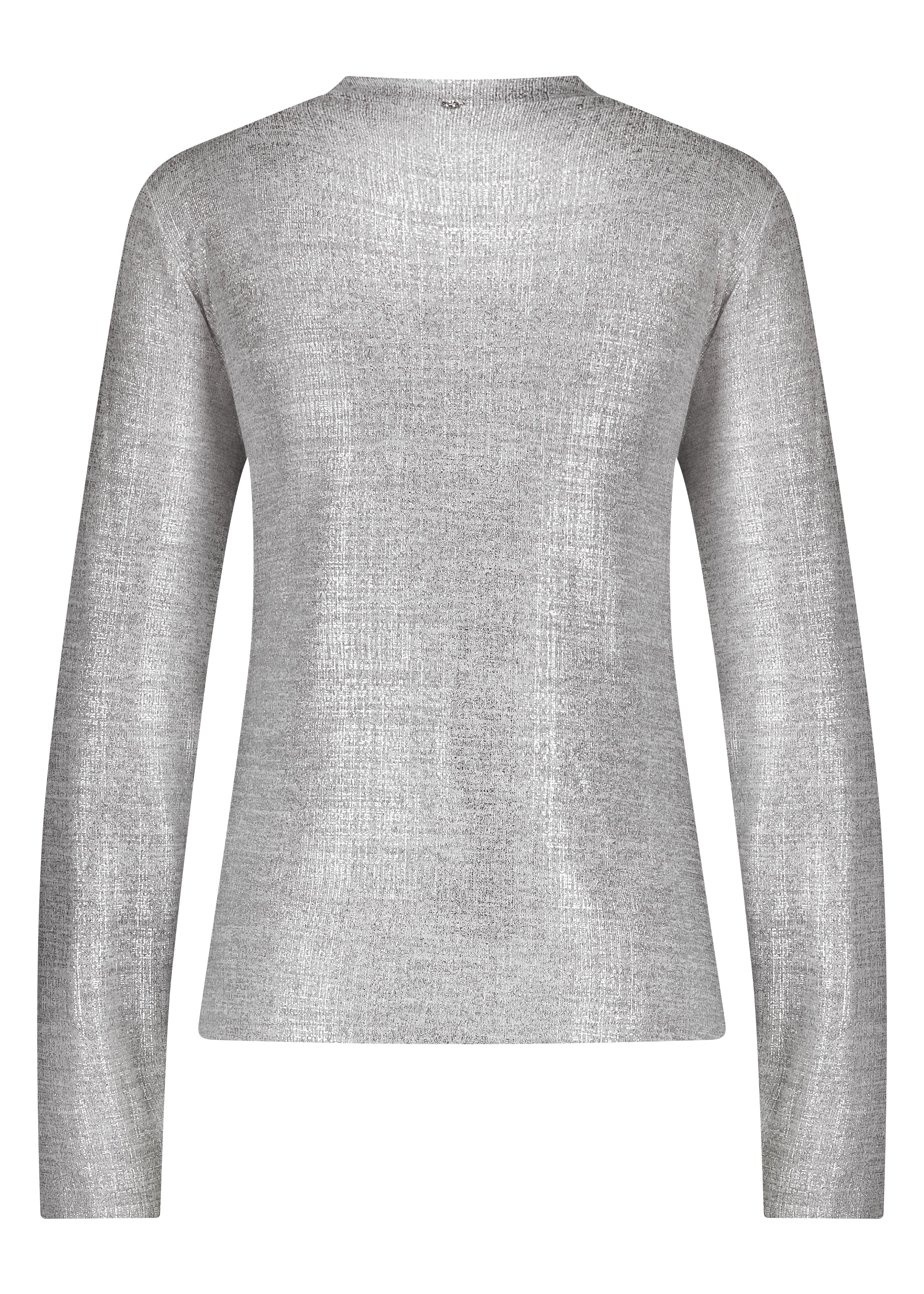 Tramontana Top Met Metallic Coating En Schouderdetail Zilver