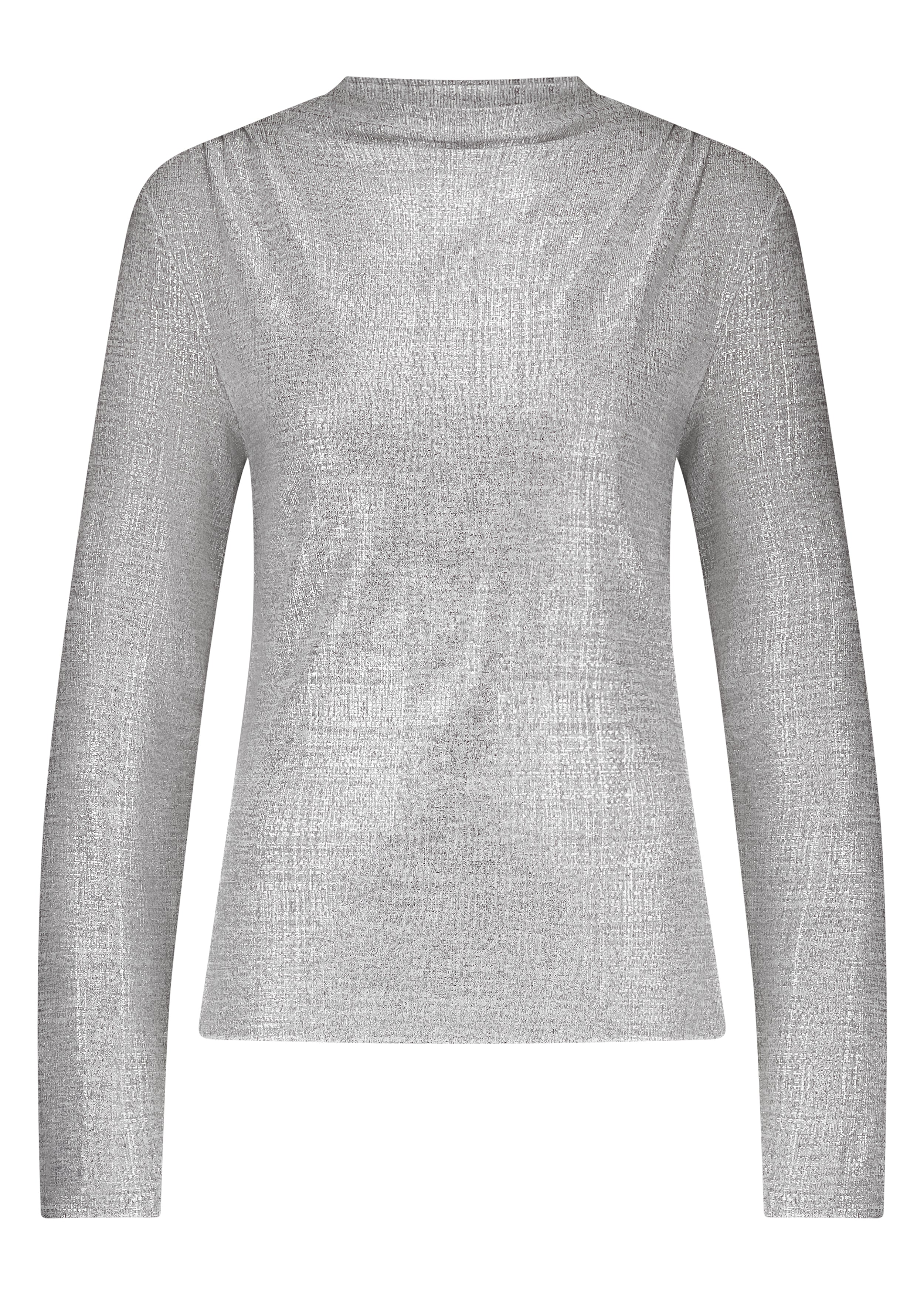 Tramontana Top Met Metallic Coating En Schouderdetail Zilver